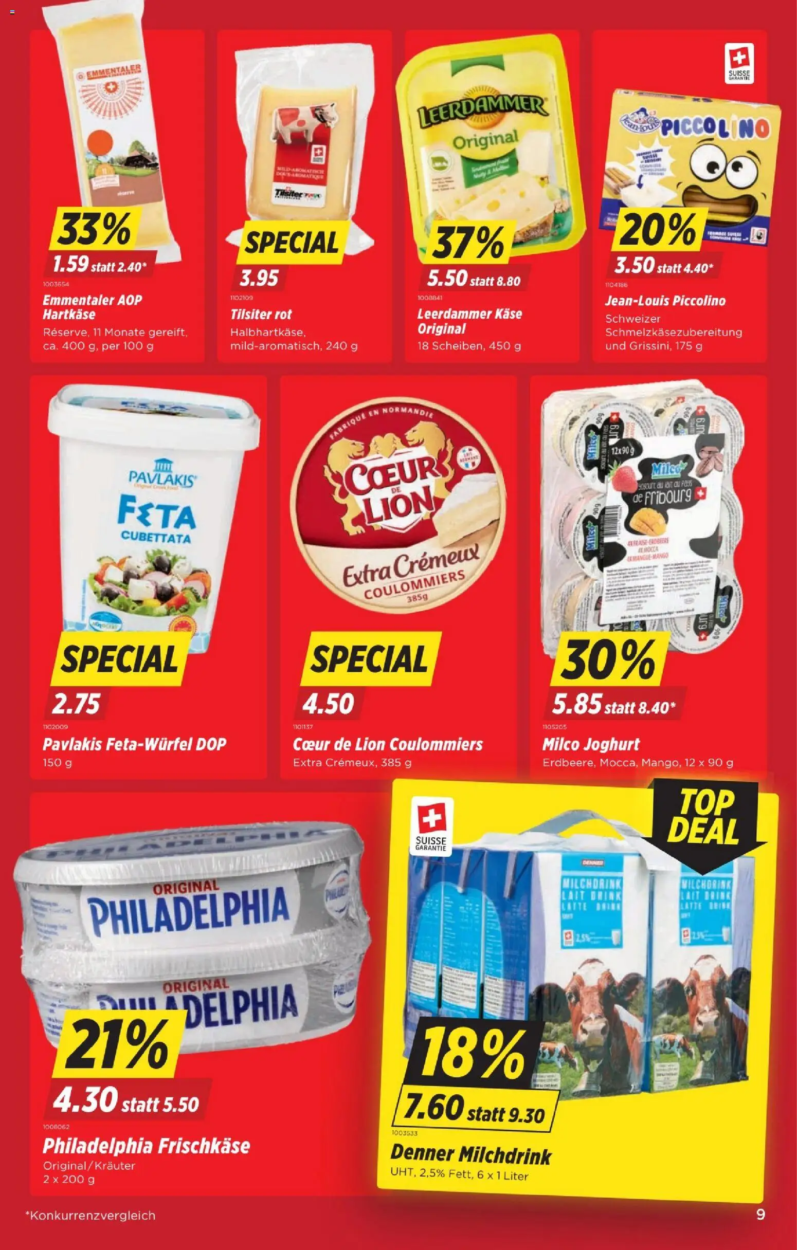 Denner aktionen – gültig ab 16.04.2026 | Seite: 9 | Produkte: Feta, Käse, Joghurt