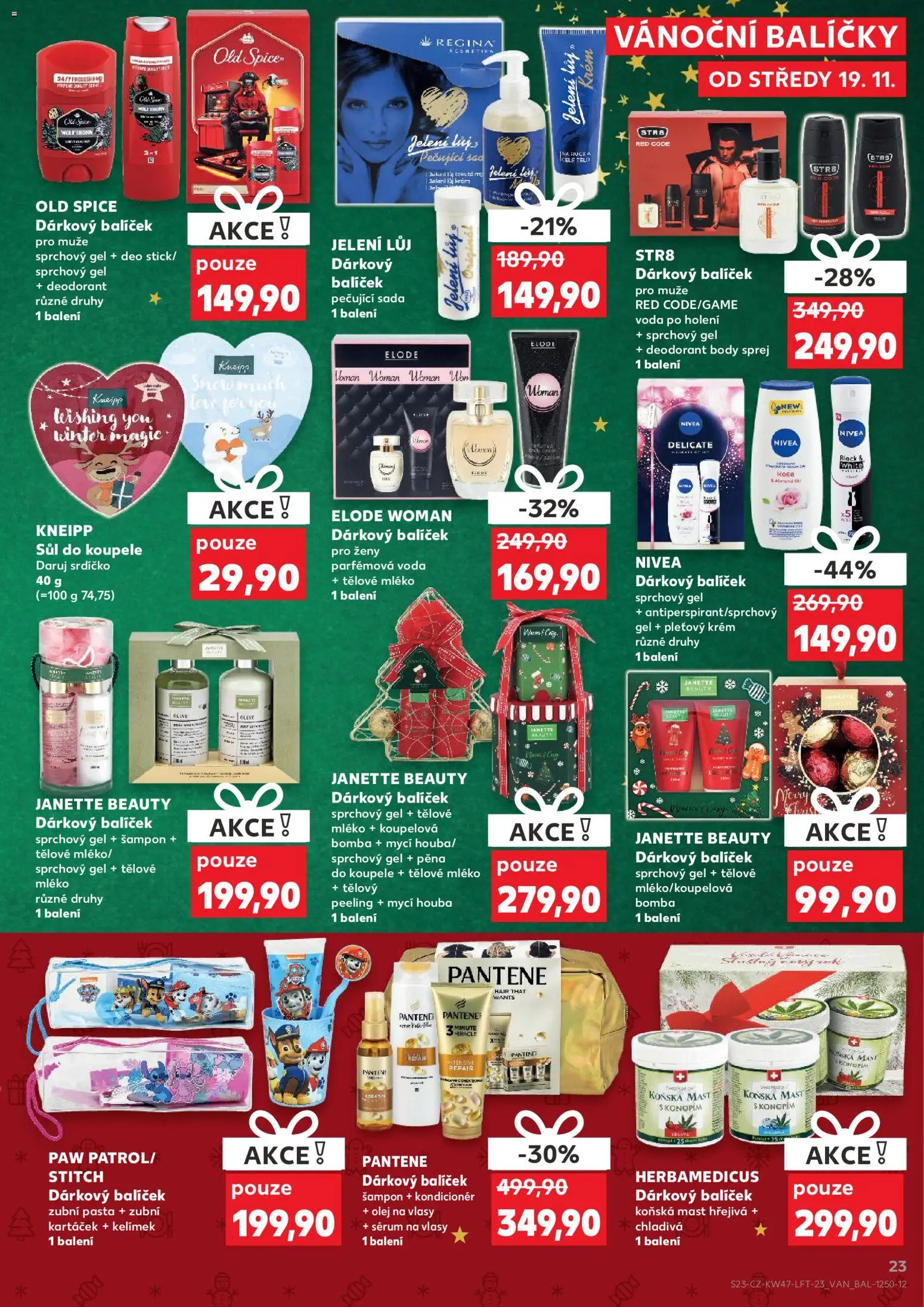 Kaufland leták - Liberec od 19.11.2025 | Strana: 23 | Produkty: Tělové mléko, Sprchový gel, Voda, Stitch