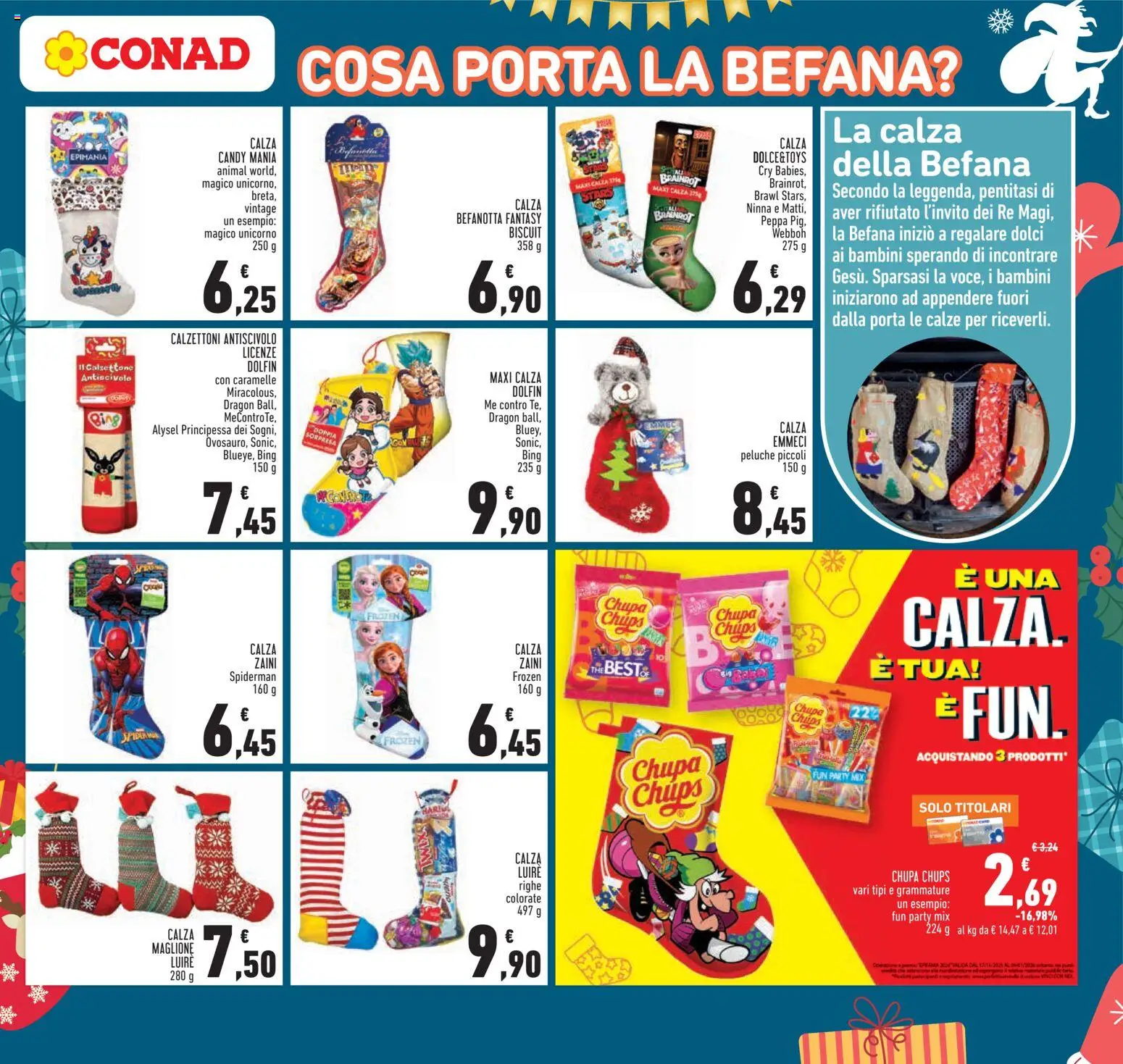 Volantino Conad del 27.12.2025 | Pagina: 9 | Prodotti: Peluche, Caramelle, Maglione, The