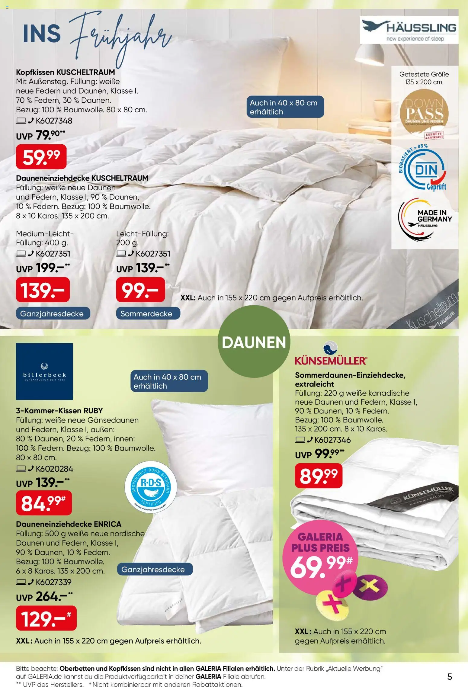 Galeria Karstadt Kaufhof Prospekt 	 – gültig ab 30.03.2026 | Seite: 5 | Produkte: Kopfkissen