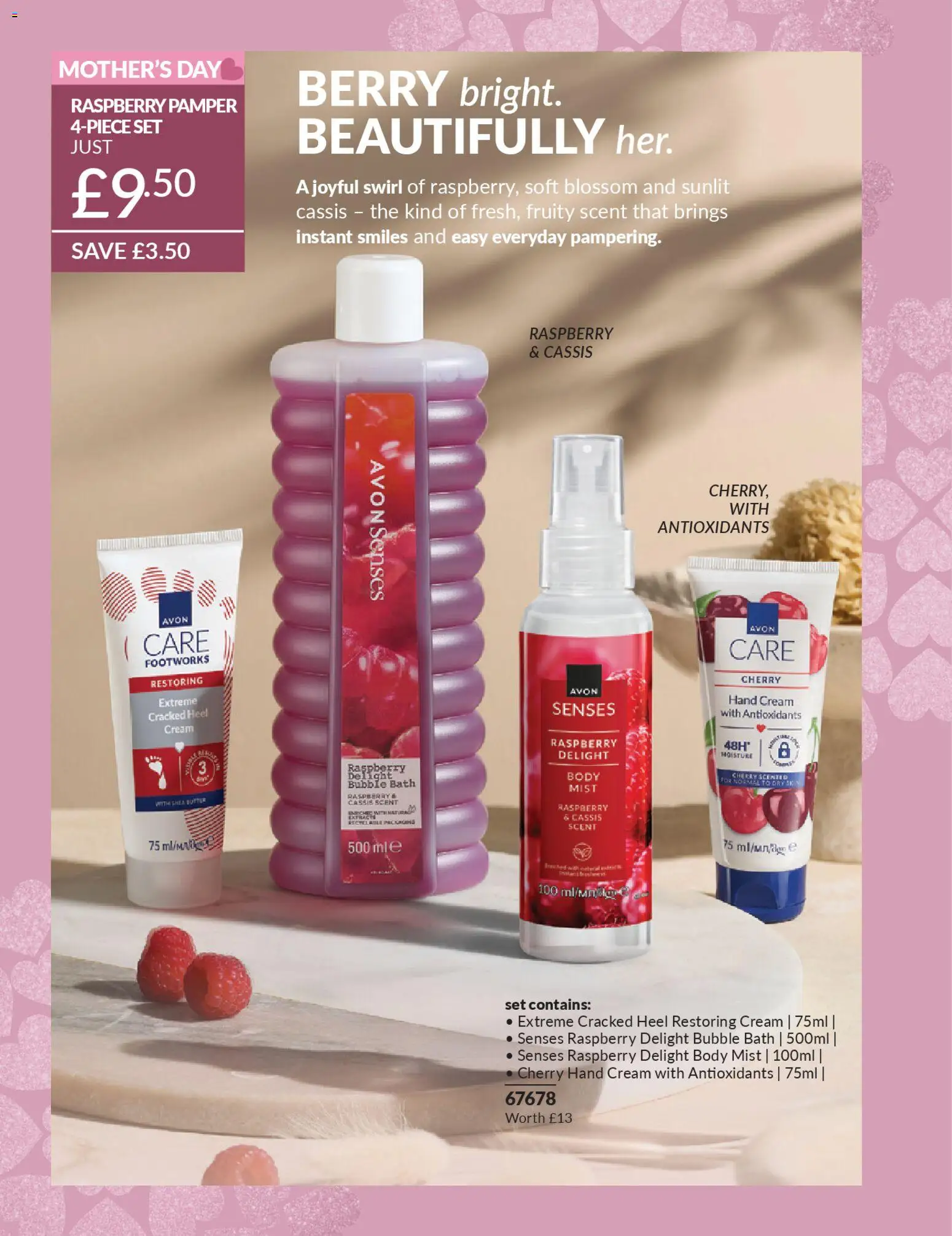 {H1} | Page: 24 | Products: Bath, Hand cream, Cream, Raspberry