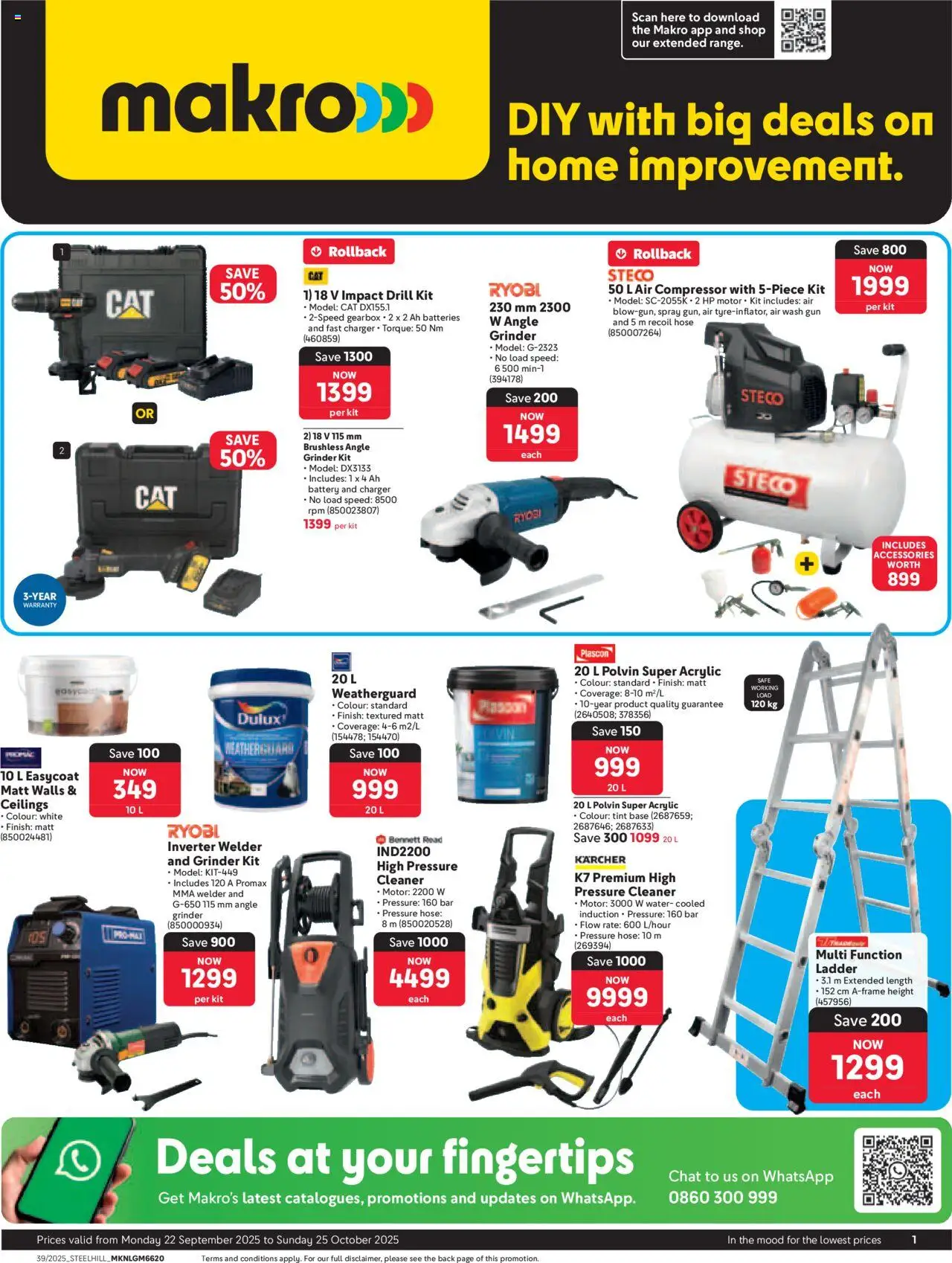 New Makro catalogue – valid from 22.09.2025 | Page: 1 | Products: Drill, Battery, Compressor, Water