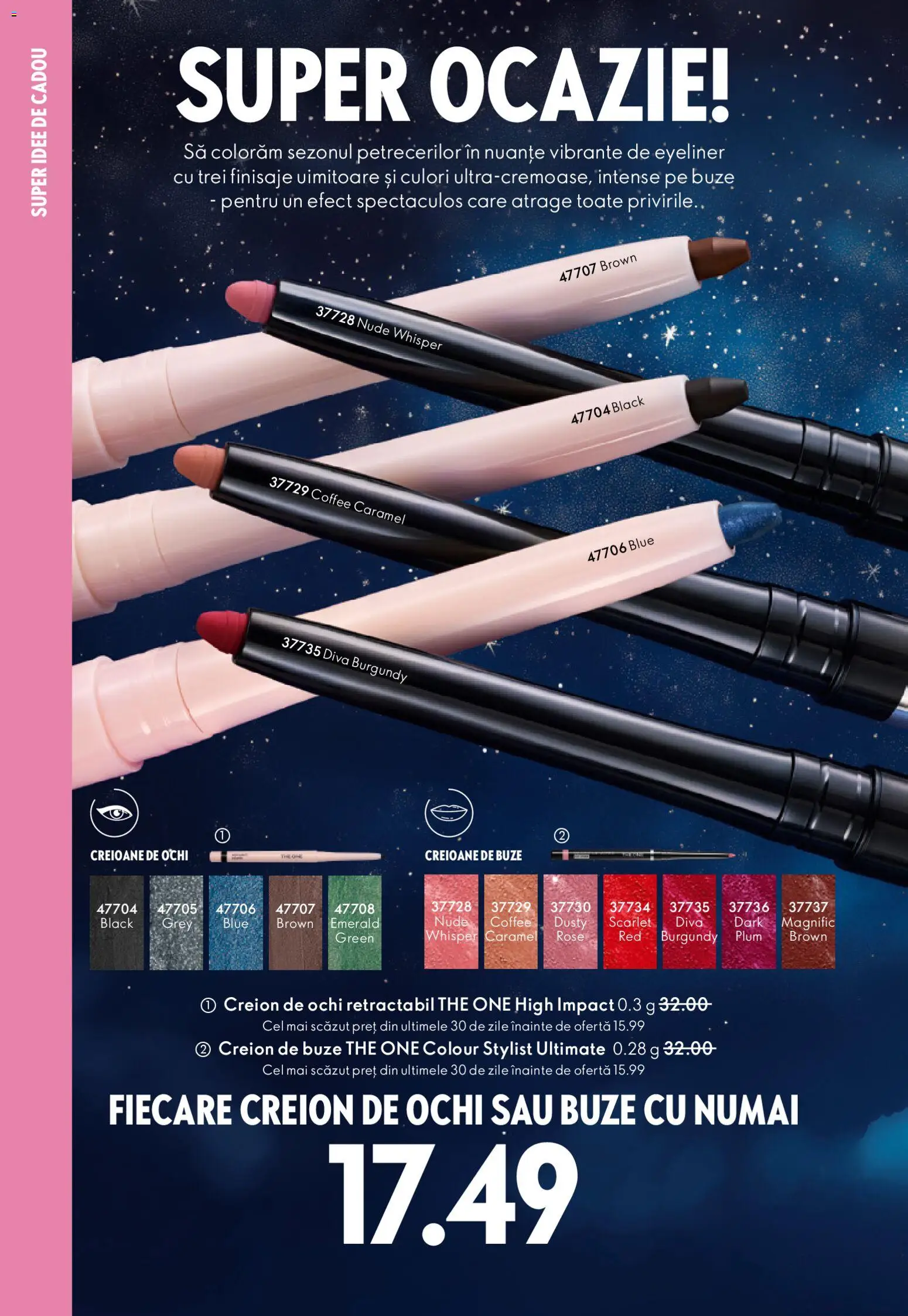 Noul catalog Oriflame – valabil de la 03.12.2025 | Pagină: 28 | Produse: Creion de ochi, Peluş Köpek Yatağı