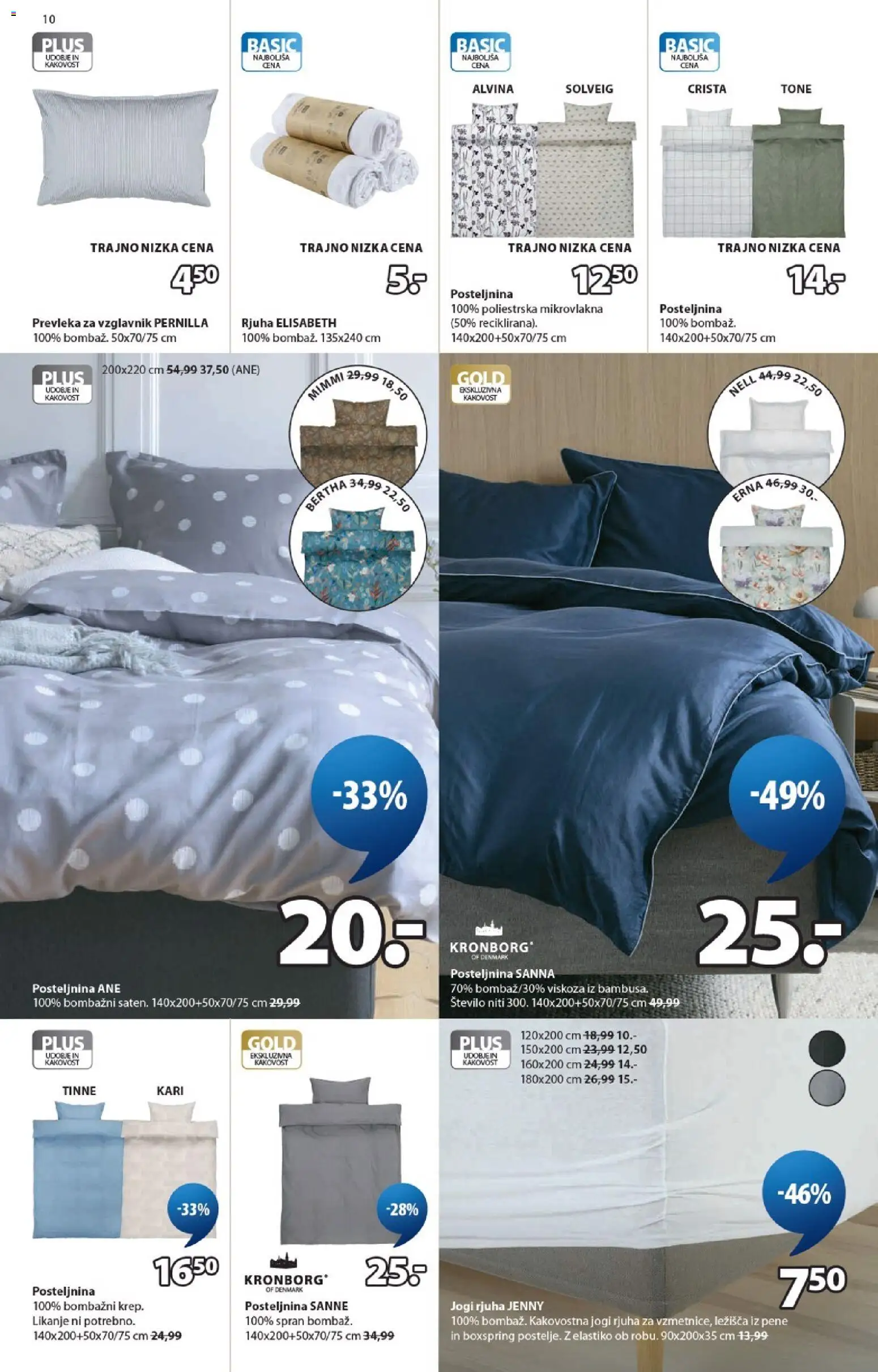 Novi JYSK katalog ponudbe – veljaven od 18.03.2026 | Stran: 10 | Izdelki: Vzglavnik, Prevleka, Rjuha, Jogi