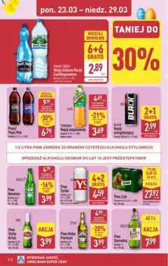 Náhled letáku Aldi Polsko leták od 23.03.2026 | Strana: 22 | Produkty: Heineken, Zubr, Pepsi, Pepsi Max