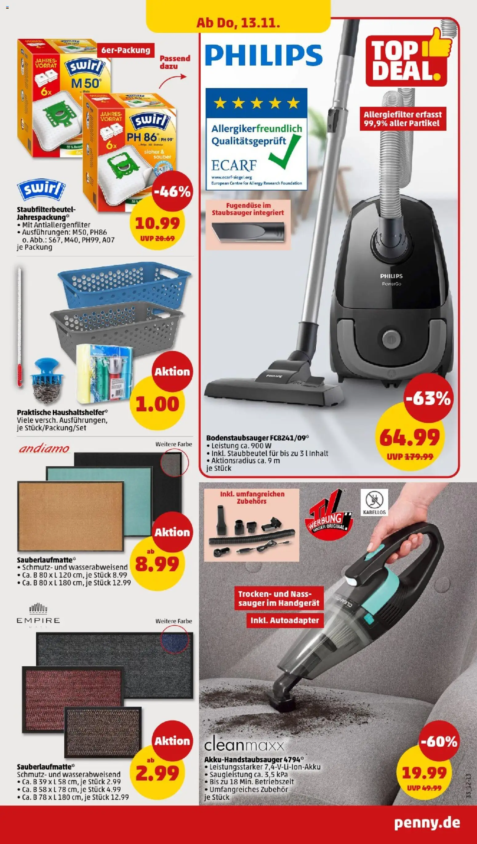 Penny - Sachsen – gültig ab 10.11.2025 | Seite: 33 | Produkte: Philips, Staubsauger, Foundation