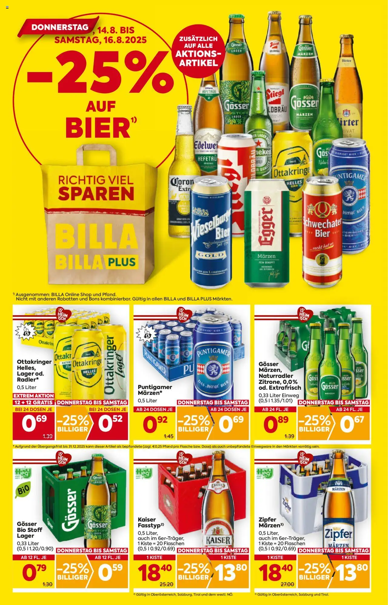 Billa Flugblatt - Salzburg gültig ab 14.08.2025 | Seite: 2 | Produkte: Bier