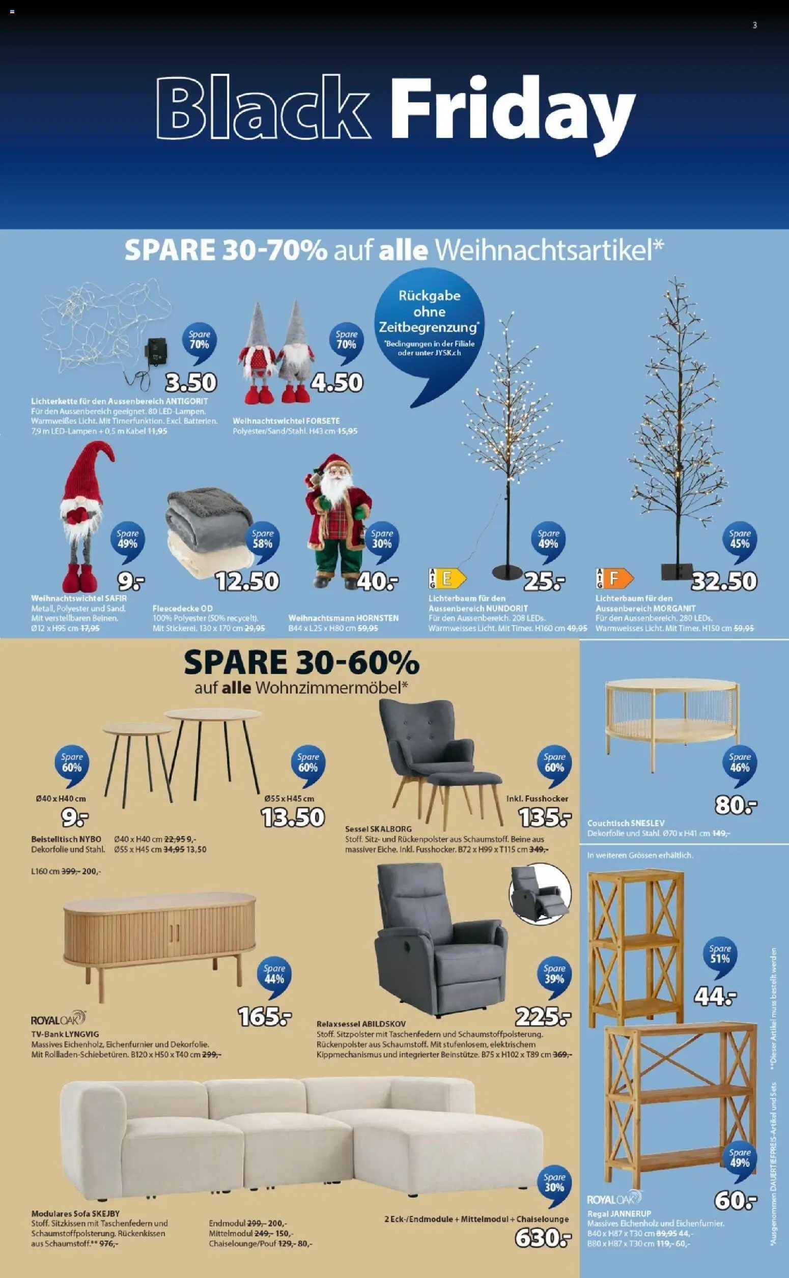 JYSK - Black Friday – gültig ab 24.11.2025 | Seite: 3 | Produkte: Regal, Kabel, Beistelltisch, Relaxsessel