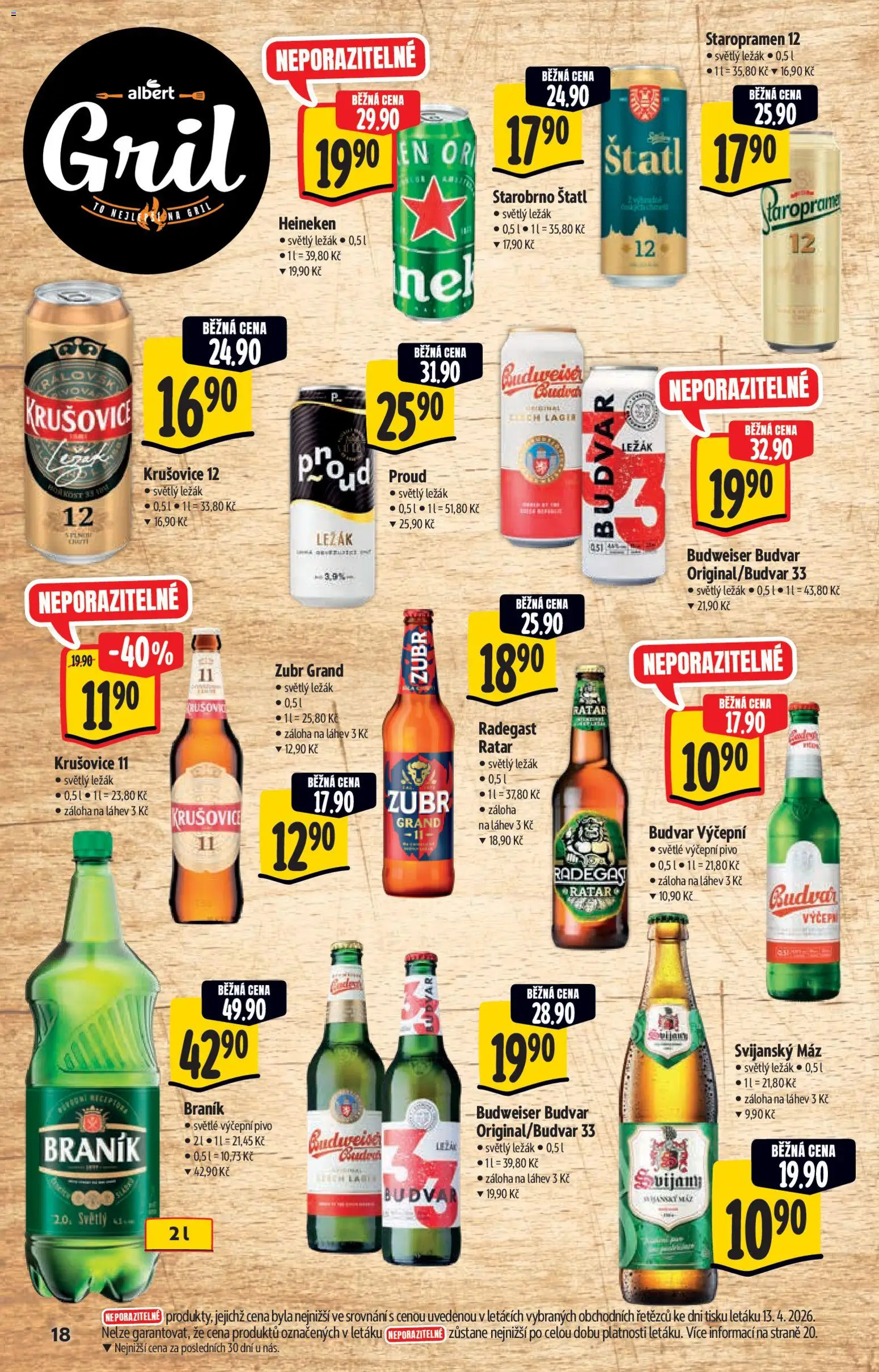 Albert katalog - Hypermarket od 22.04.2026 | Strana: 18 | Produkty: Starobrno, Staropramen, Zubr, Gril