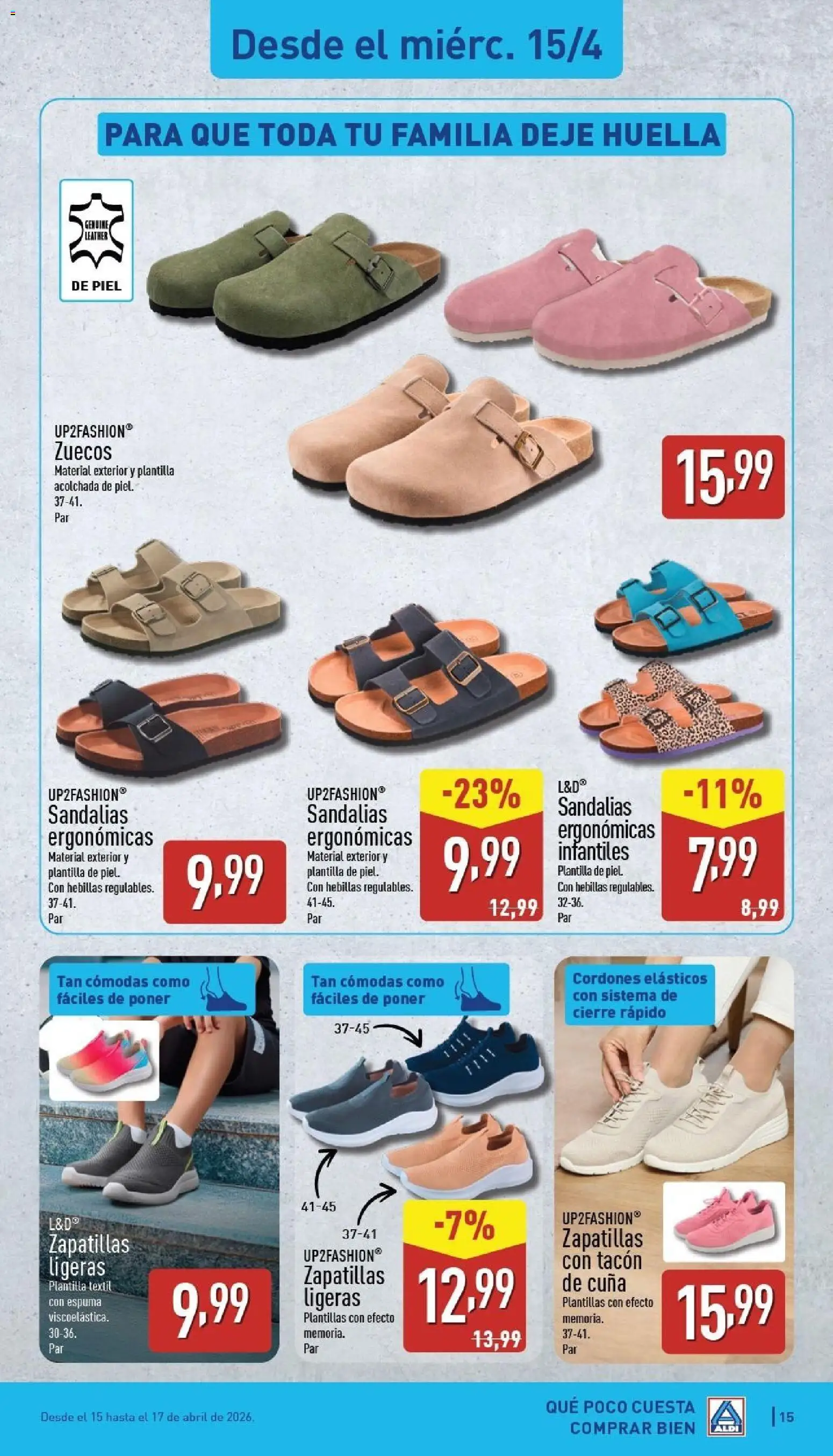 Aldi folleto Baleares │ válido desde el 13.04.2026 | Página: 15 | Productos: Sandalias, Zapatillas, Cuna