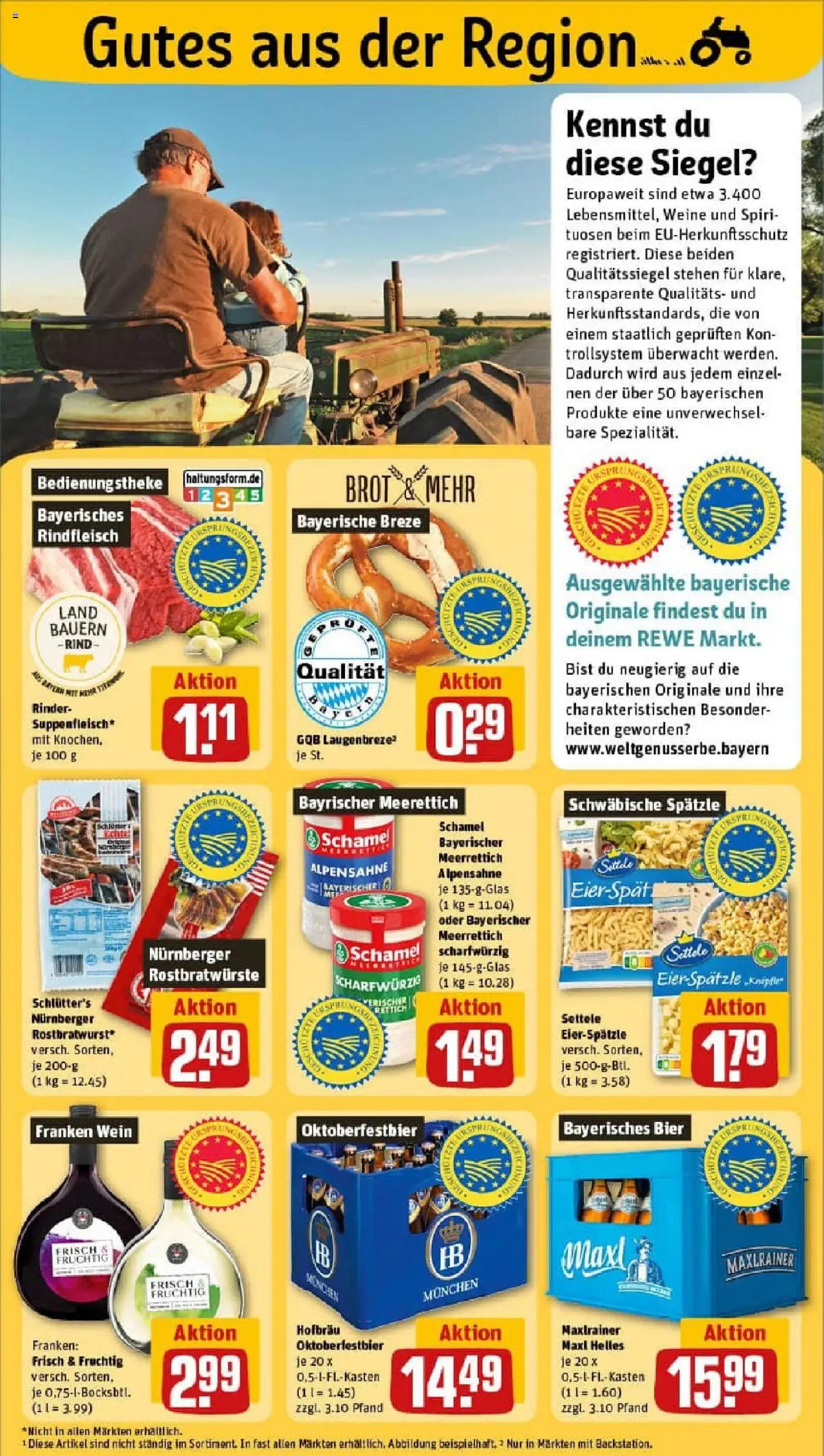 Rewe prospekt Grafing	 – gültig ab 01.09.2025 | Seite: 21 | Produkte: Bier, Brot, Wein, Rindfleisch