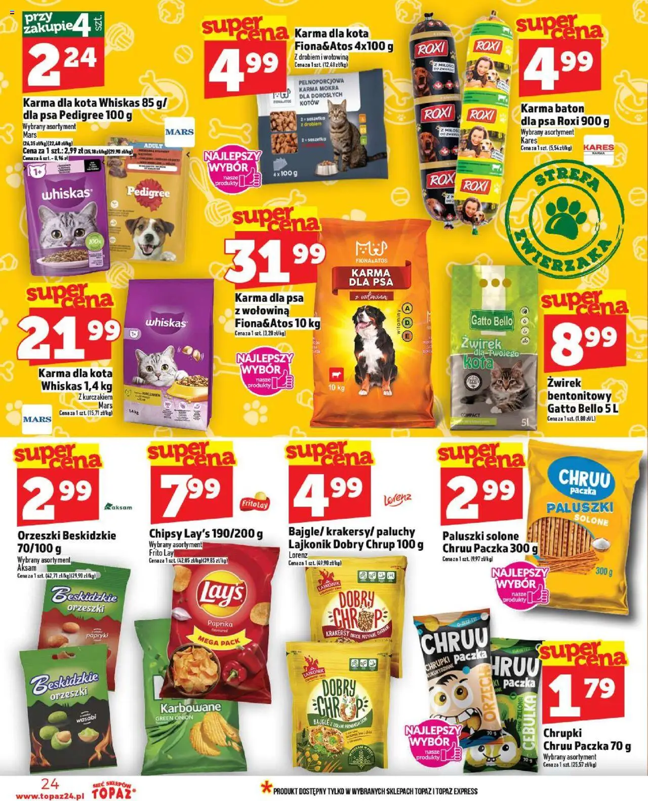 Topaz Gazetka - Ceny małe na stałe od 02.10.2025 | Strona: 24 | Produkty: Chrupki, Pedigree, Karma dla psa, Wołowina