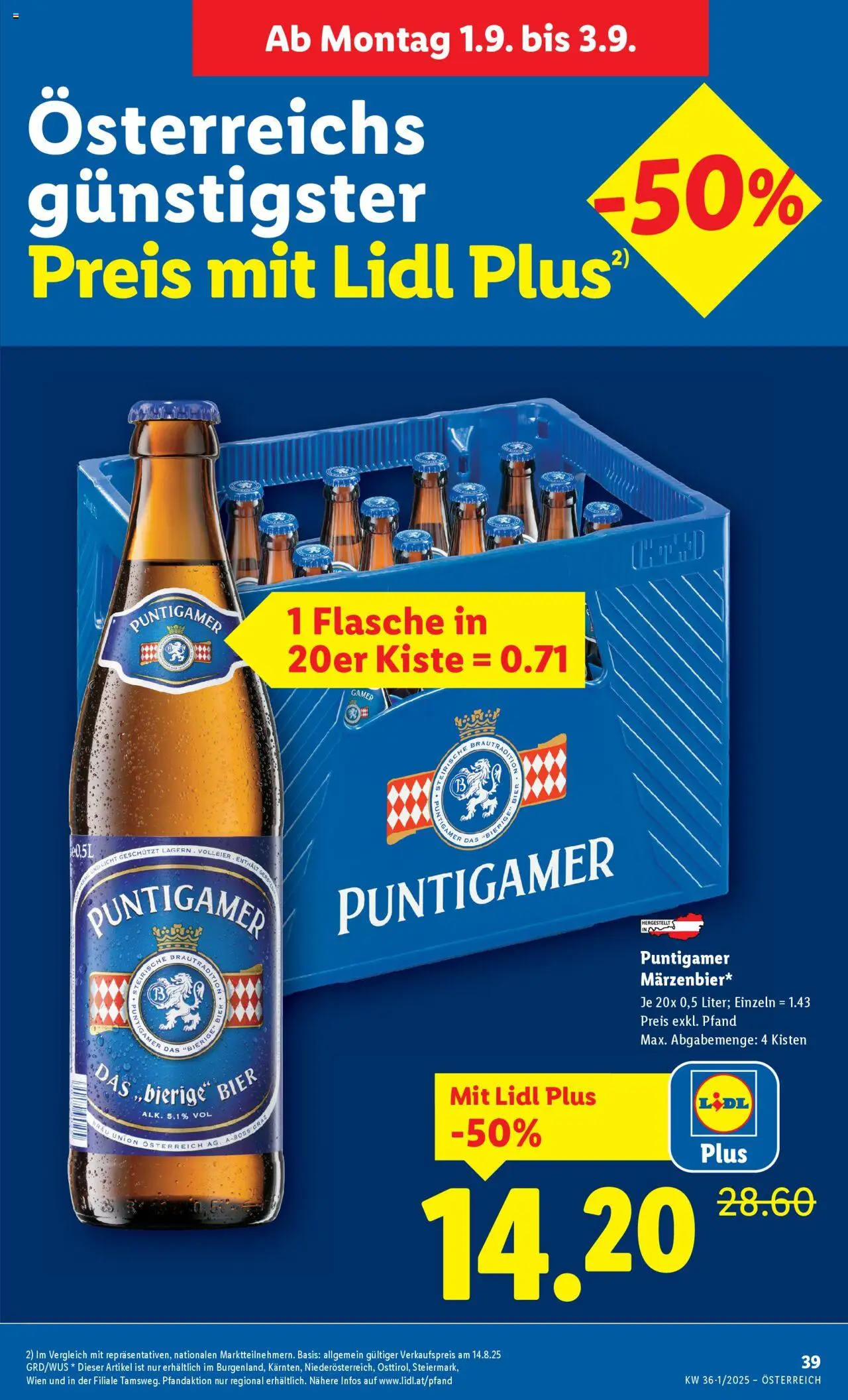 Lidl Flugblatt - Eisenstadt, Ebenfurth, Mattersburg gültig ab 28.08.2025 | Seite: 43 | Produkte: Bier