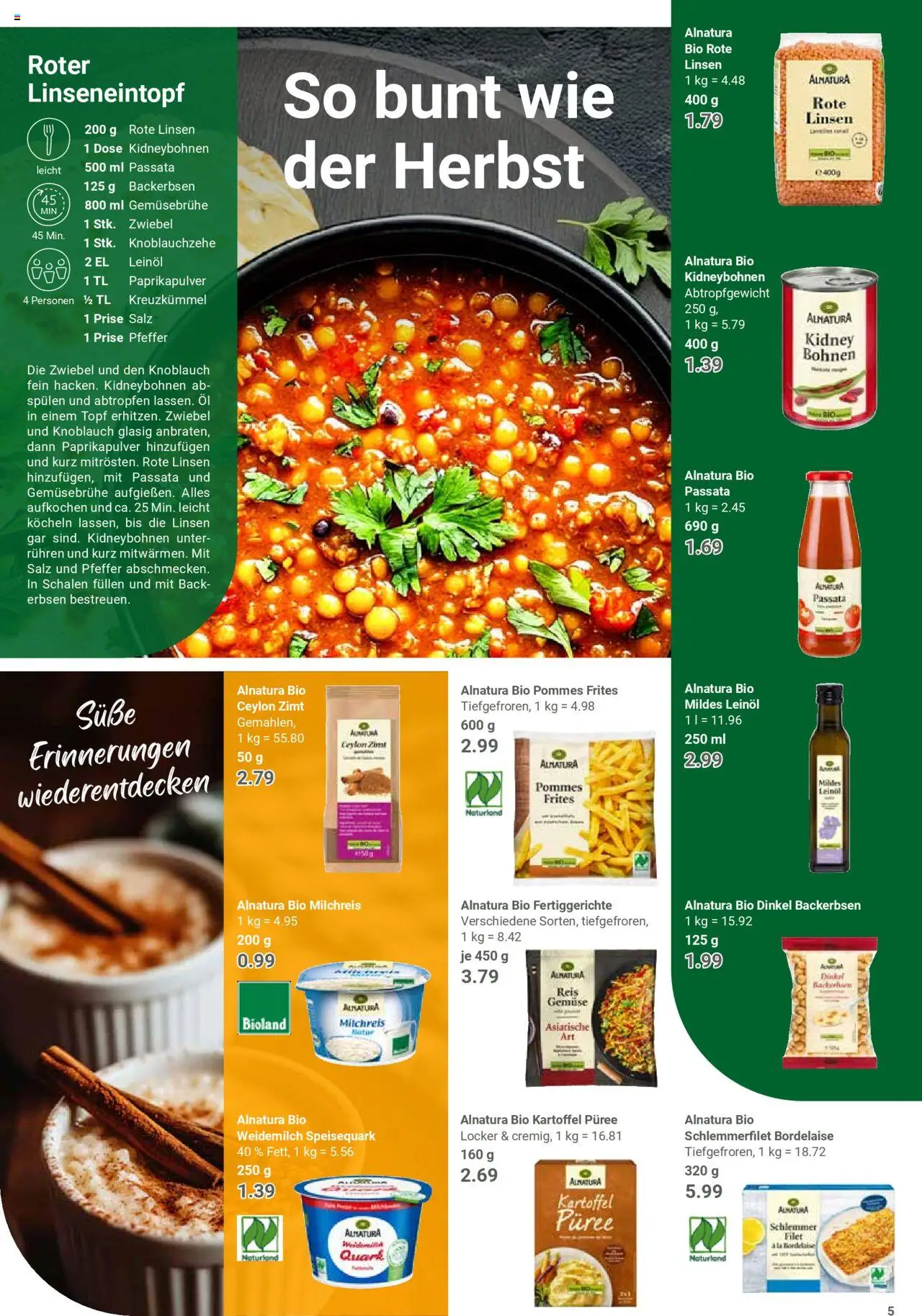 Globus Spezial - gültig ab dem 25.08.2025 | Seite: 5 | Produkte: Leinöl, Pommes, Pommes frites, Reis