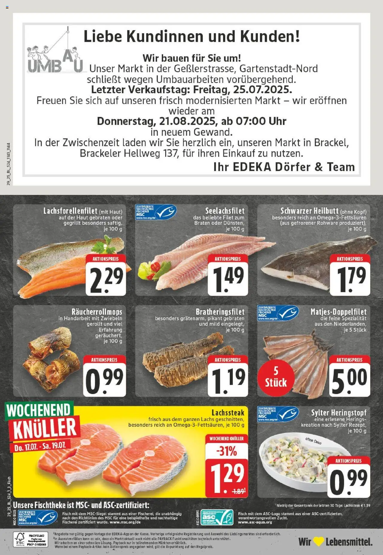 Edeka prospekt Dortmund-Brackel	 - gültig ab dem 13.07.2025 | Seite: 24 | Produkte: Fisch, Lachs, Zwiebeln, Uhr