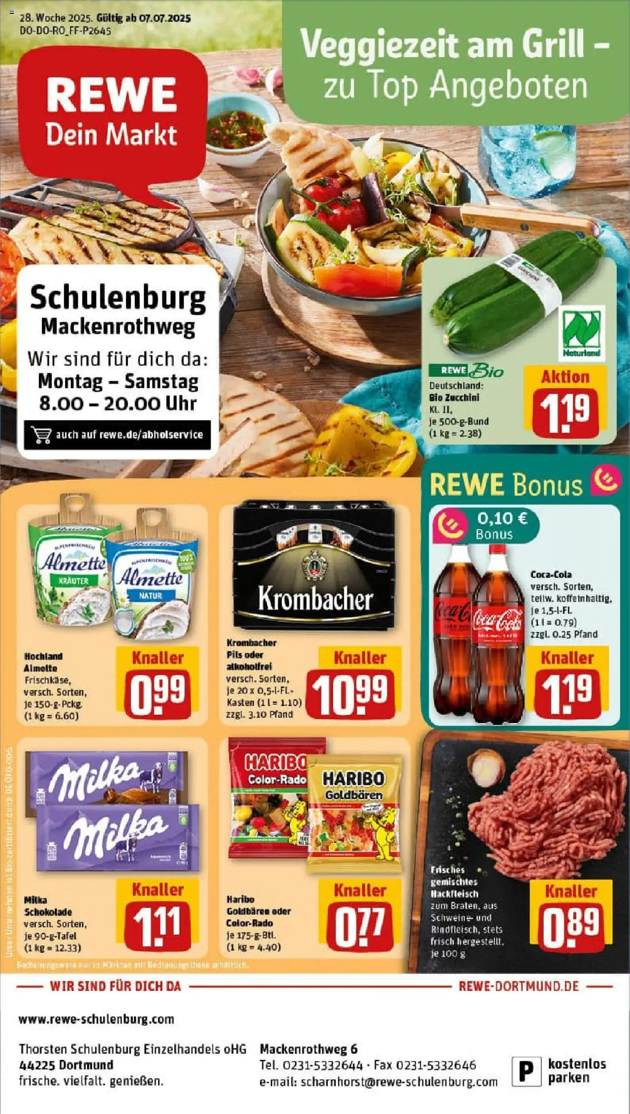 Rewe prospekt Dortmund	 - gültig ab dem 06.07.2025 | Seite: 1 | Produkte: Top, Grill, Almette, Hackfleisch