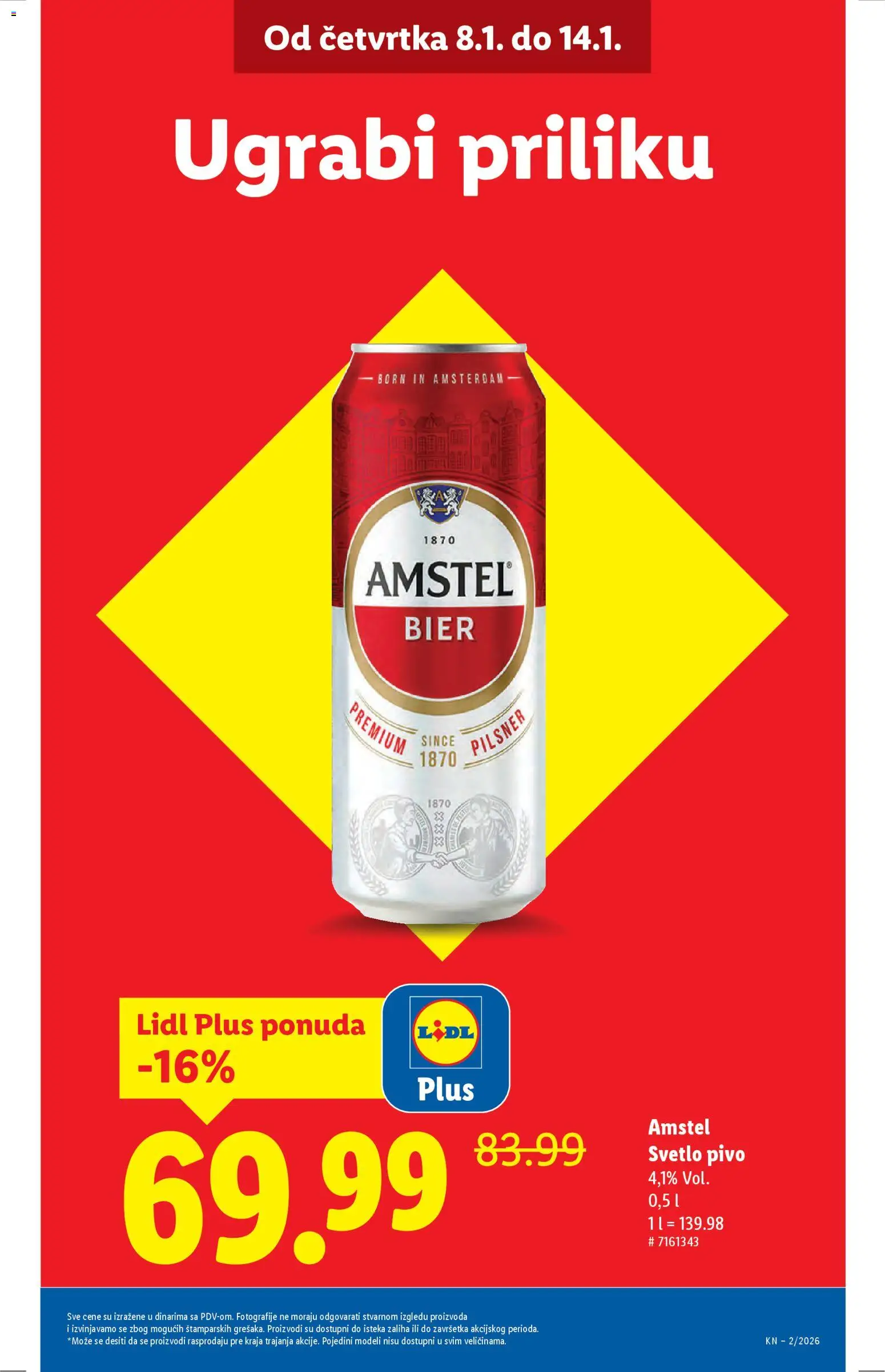 Lidl katalog - važi od 08.01.2026 | Strana: 9 | Proizvode: Amstel, Pivo