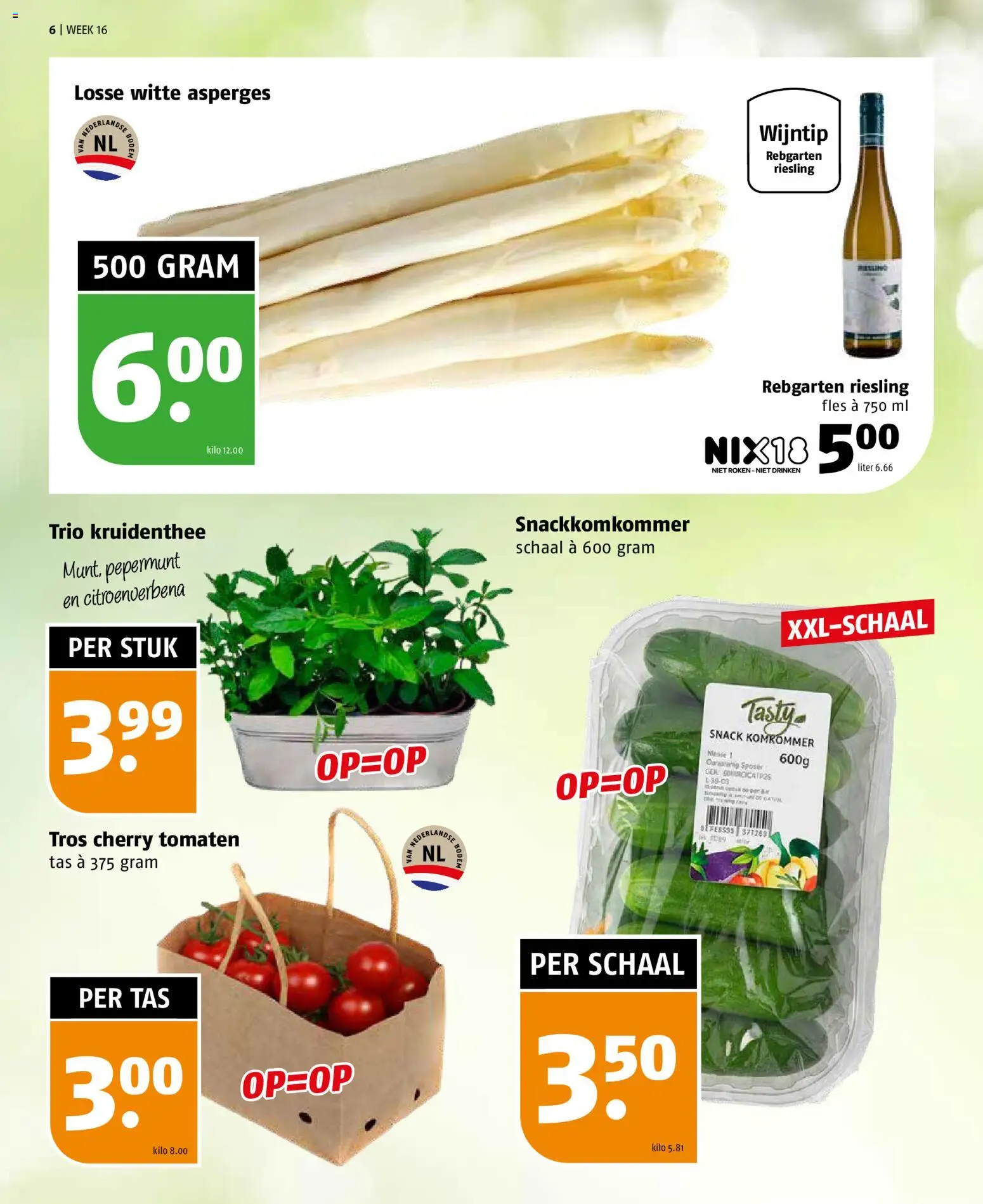 {H1} | Pagina: 6 | Producten: Komkommer, Tomaten, Tas, Schaal