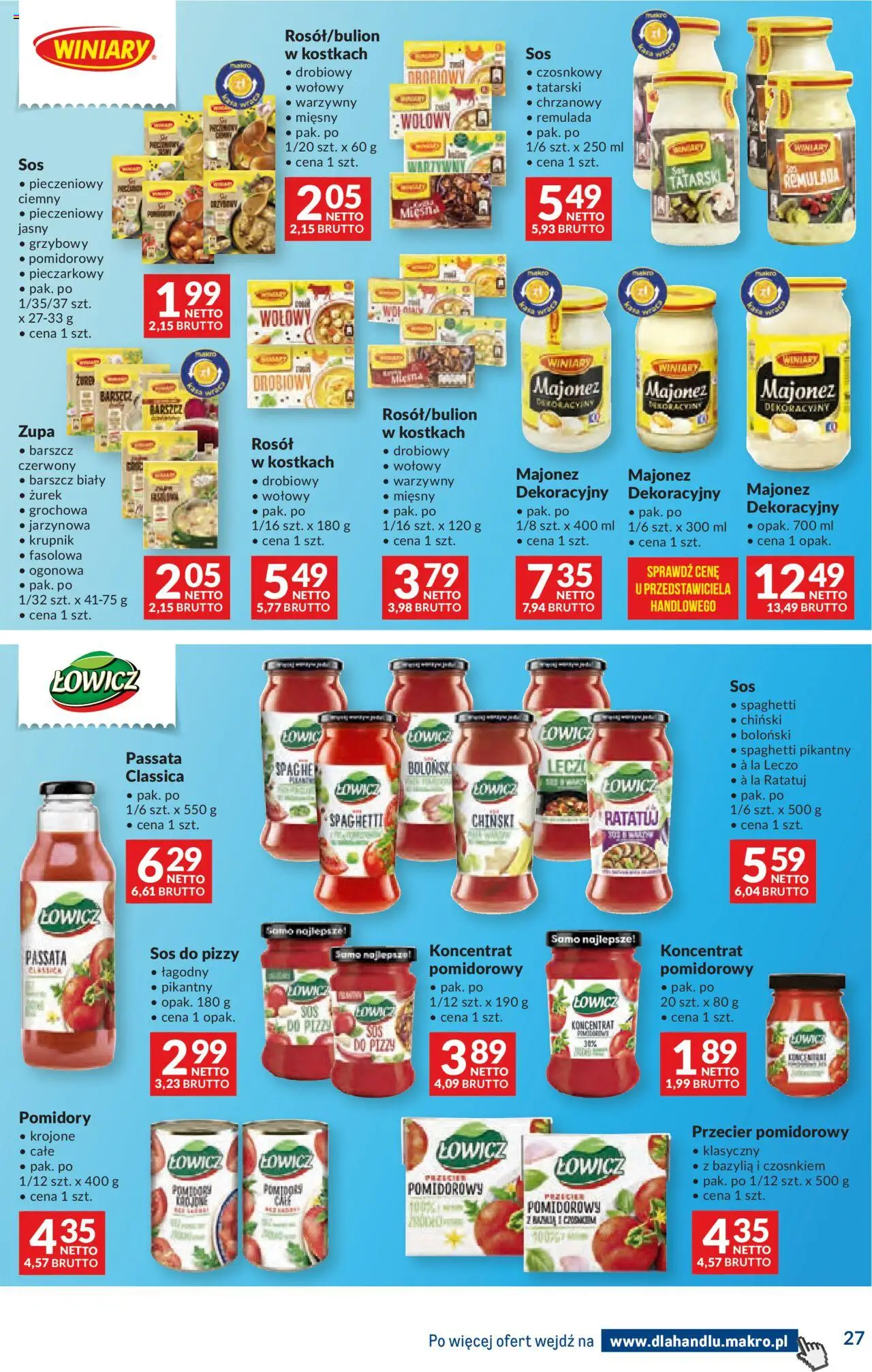 Makro Gazetka - Dystrybucja do sklepów od 16.09.2025 | Strona: 27 | Produkty: Barszcz, Bazylia, Zupa, Sos