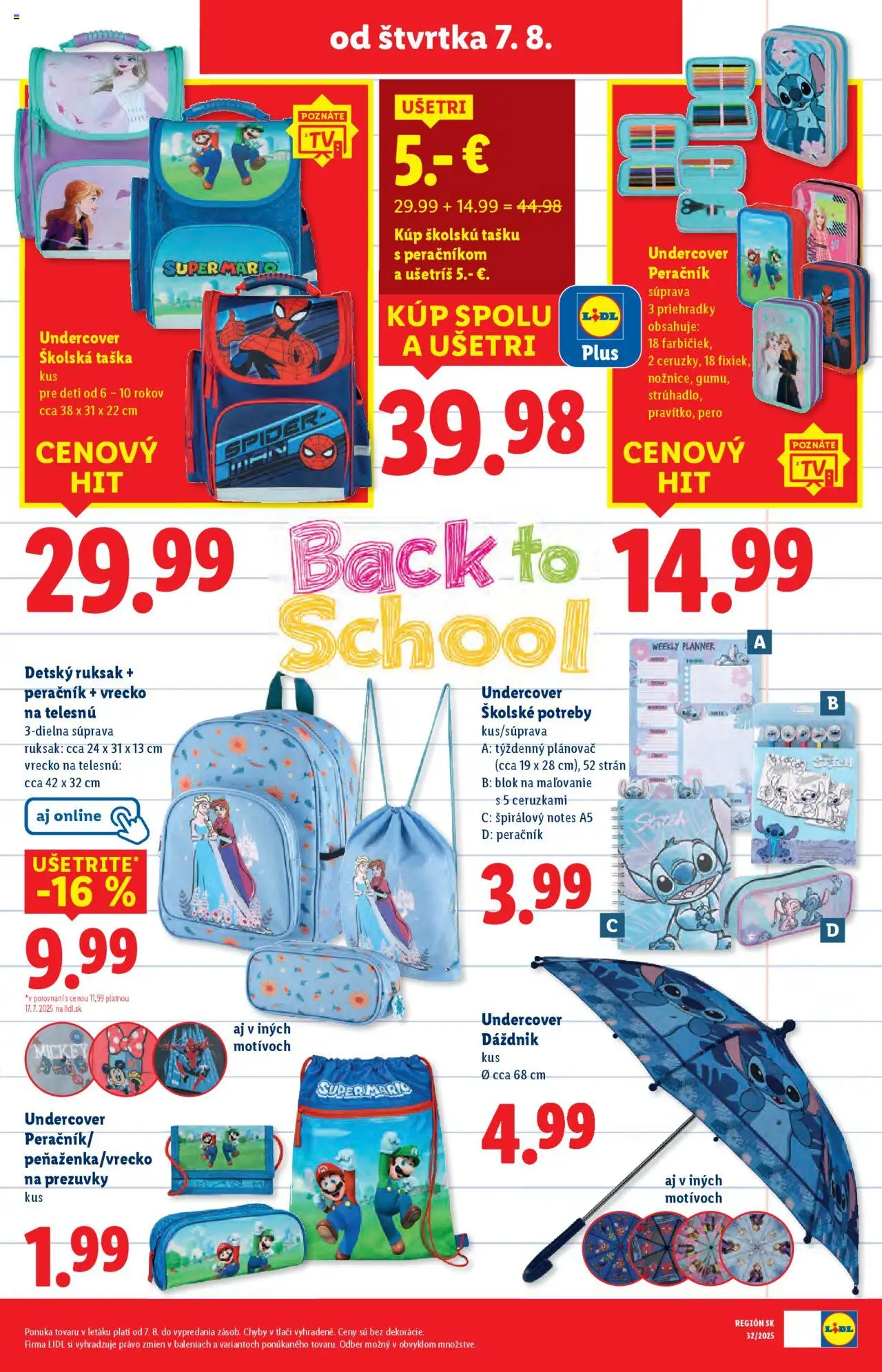 Lidl leták │ platný od 04.08.2025 | Strana: 77 | Produkty: Pero, Peračník, Ruksak, Taška