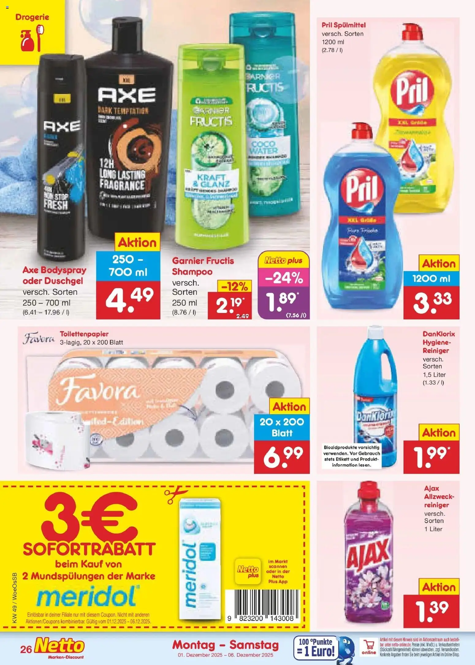 Netto Marken-Discount prospekt Gemmingen	 – gültig ab 01.12.2025 | Seite: 28 | Produkte: Shampoo, Axe, Pril, Toilettenpapier