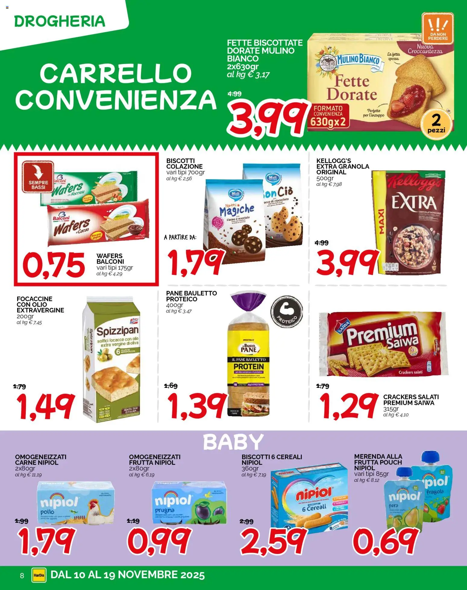 Volantino HarDis del 10.11.2025 | Pagina: 8 | Prodotti: Cioccolato, Cereali, Frutta, Nocciole