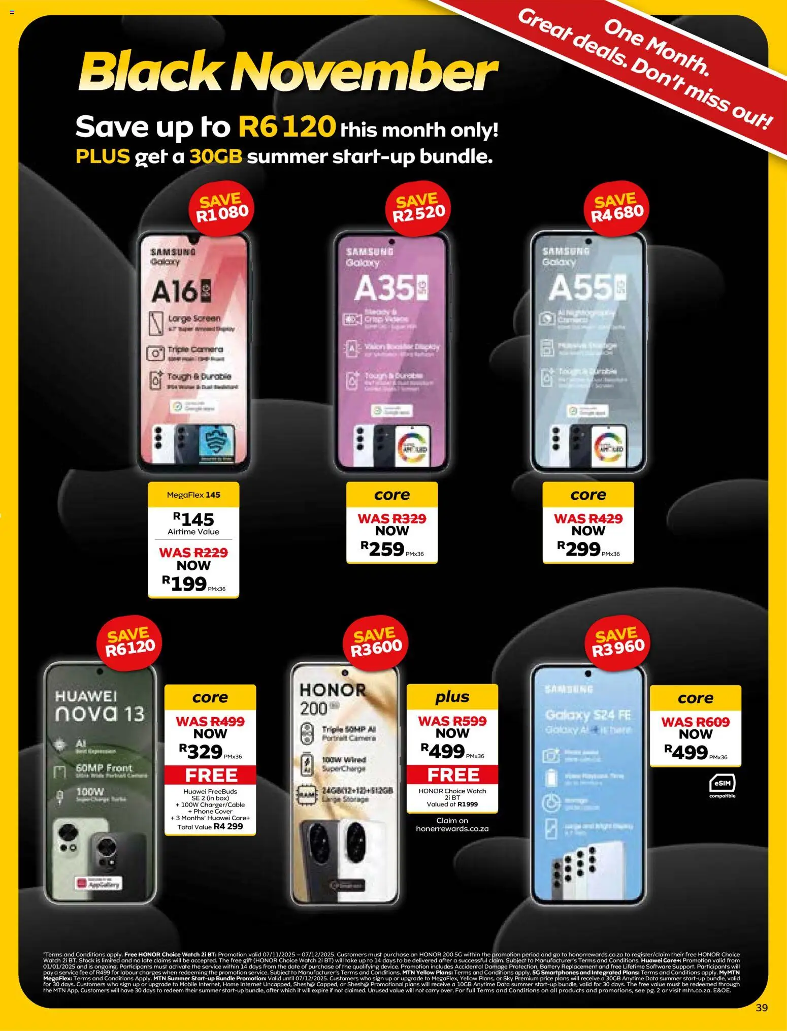 New MTN catalogue – valid from 07.11.2025 | Page: 39 | Products: Data, Phone, Watch, Battery