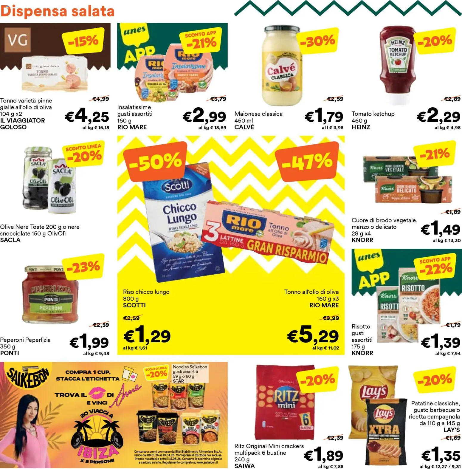 Volantino Unes del 06.04.2026 | Pagina: 12 | Prodotti: Riso, Manzo, Olive, Pinne
