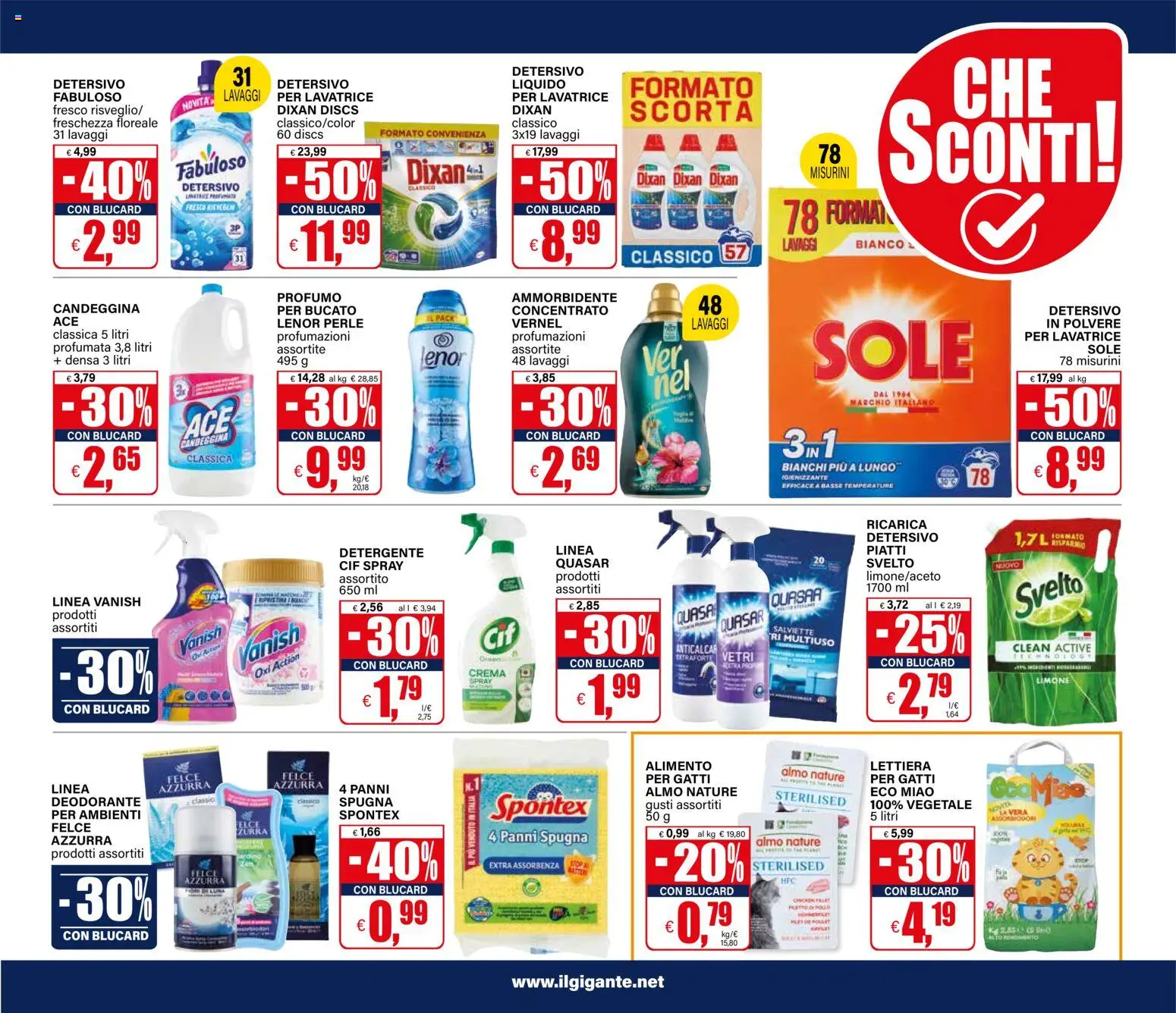 Volantino Il Gigante del 24.11.2025 | Pagina: 9 | Prodotti: Spugna, Crema, Detergente, Lavatrice