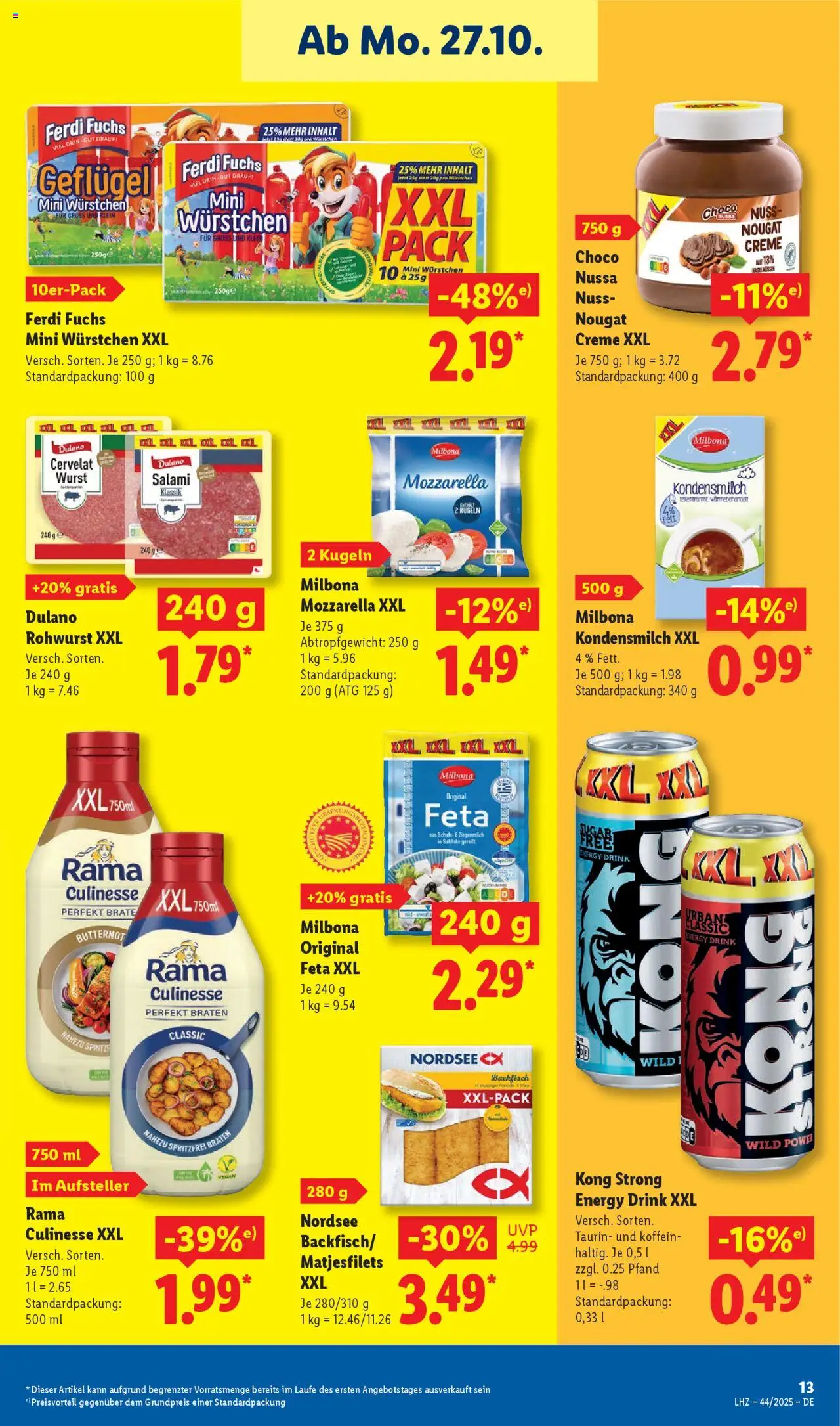 Lidl - Prospekt – gültig ab 27.10.2025 | Seite: 29 | Produkte: Rama, Feta, Creme, Salami