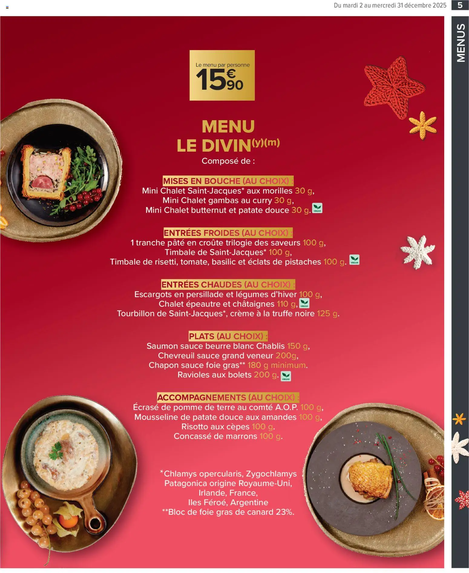 {H1} | Page: 5 | Produits: Foie Gras de Canard, Pomme, Patate douce, Crème