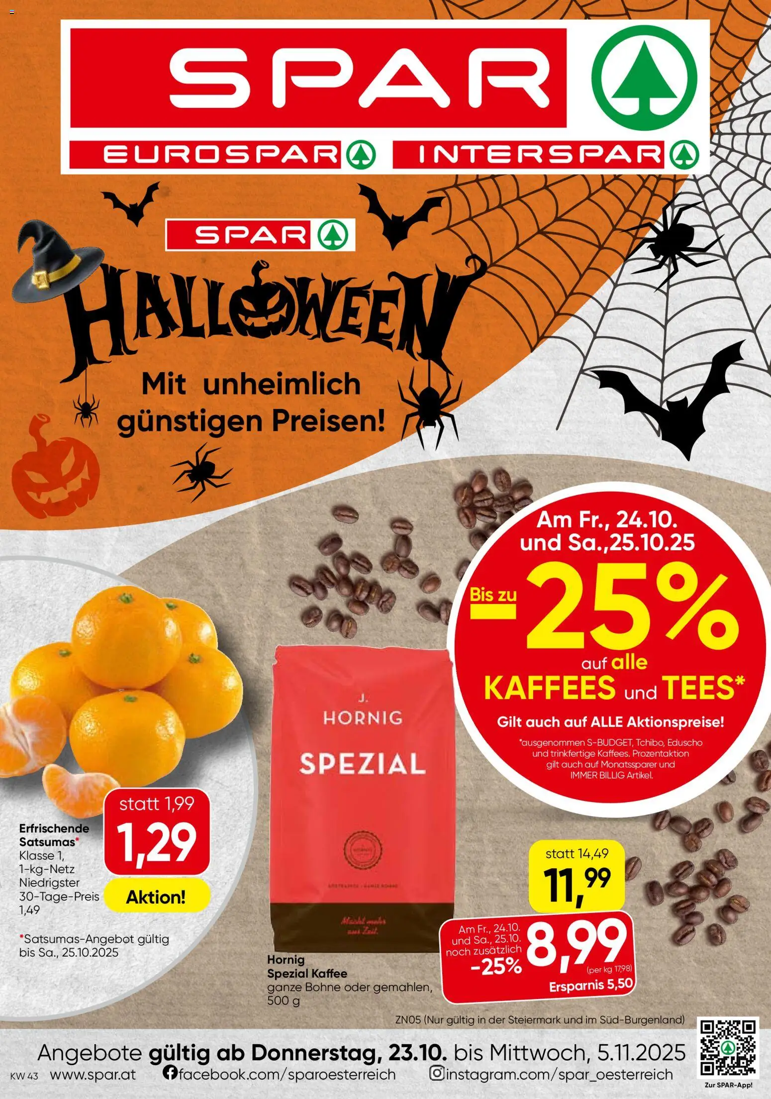 Spar Flugblatt - Steiermark gültig ab 23.10.2025 | Seite: 1 | Produkte: Kaffee