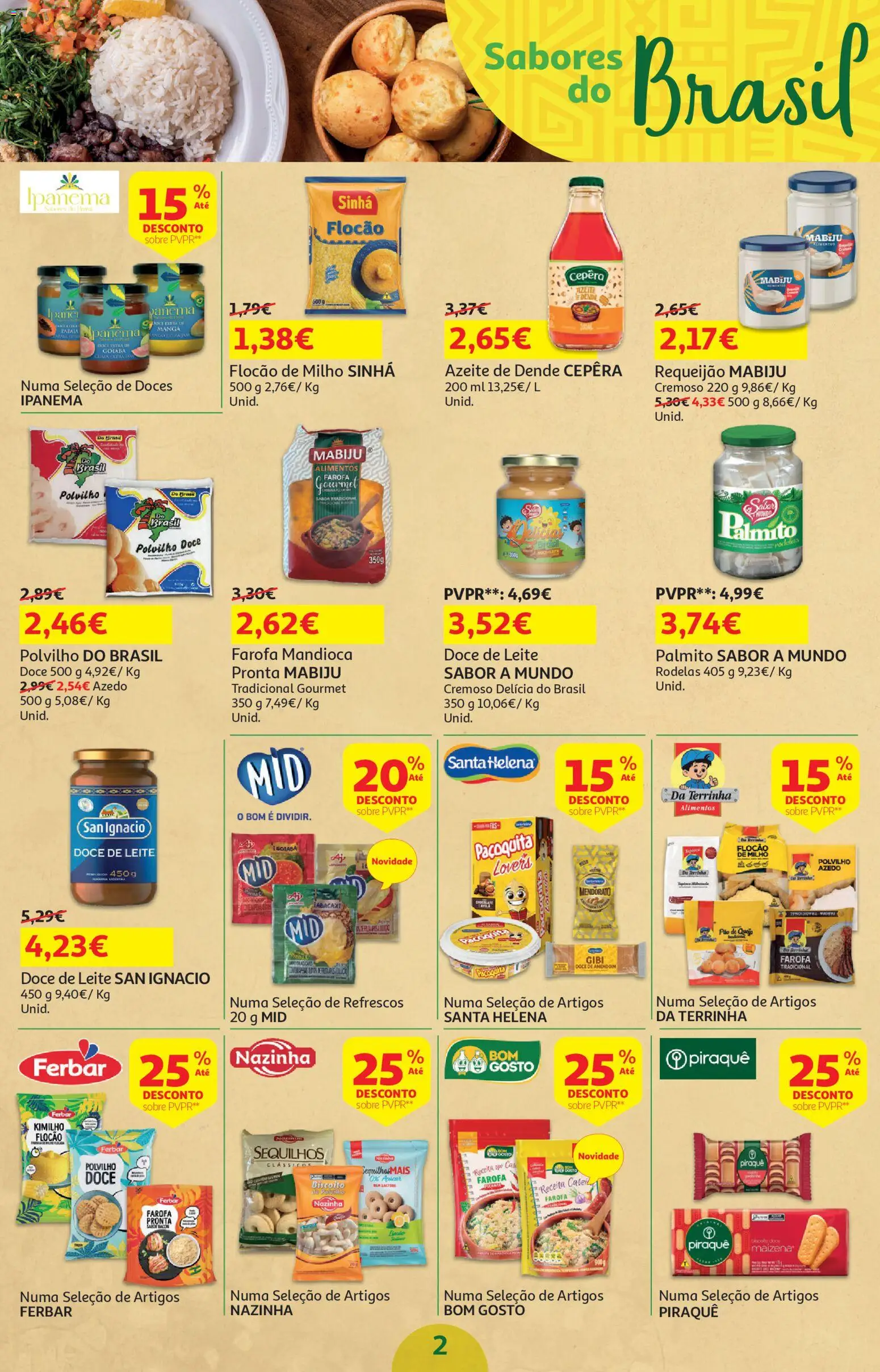 Auchan folheto │ válido de 17.02.2026 | Página: 2 | Produtos: Azeite, Doce de leite, Requeijão, Doces
