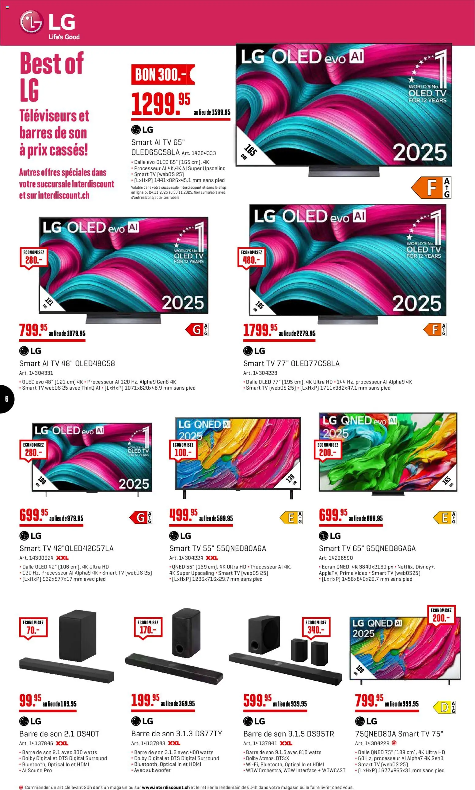 Interdiscount Aktionen FR – gültig ab 24.11.2025 | Seite: 6 | Produkte: TV, LG