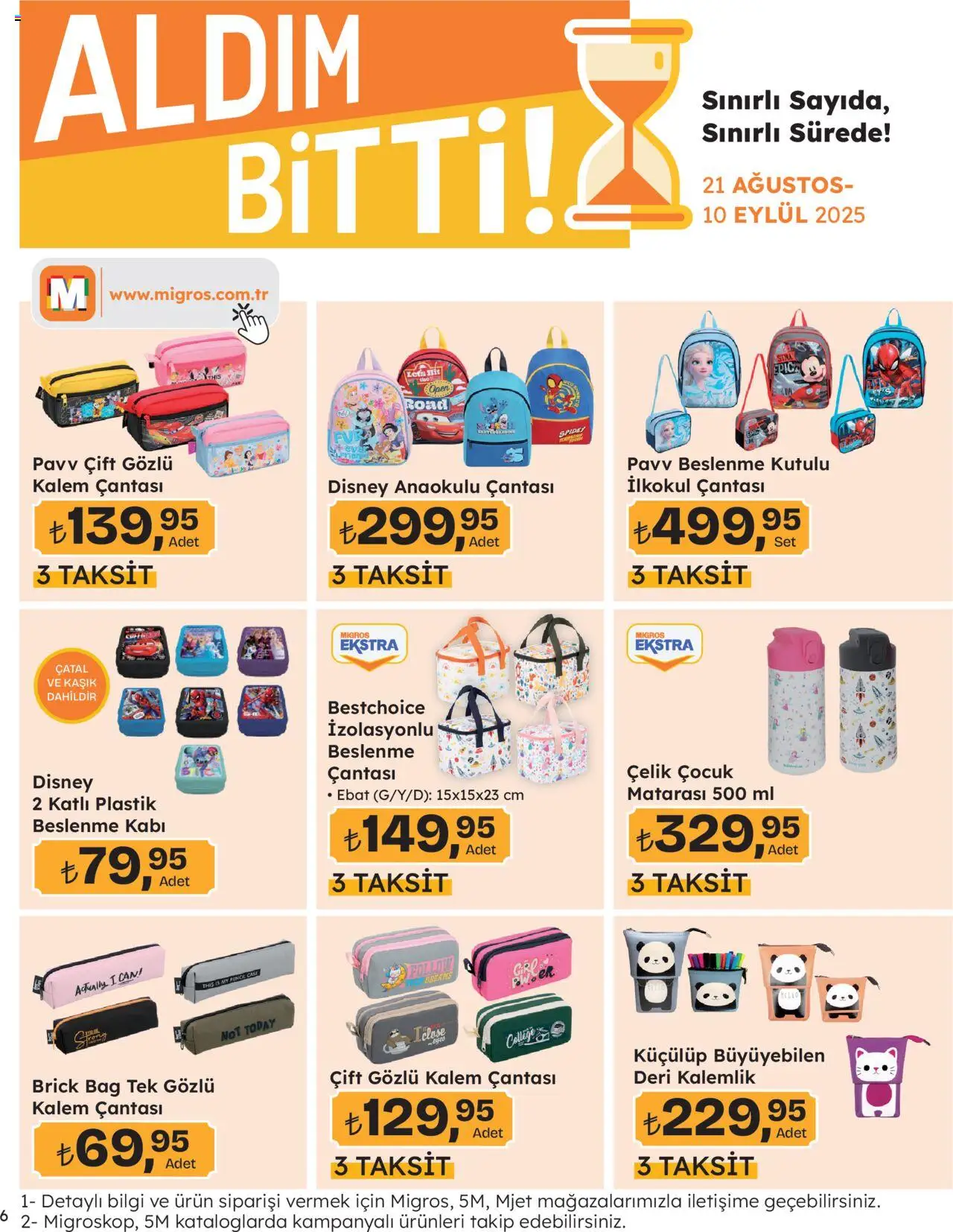 Migros Katalog - Migros Jet Dijital - 21.08.2025 tarihinden itibaren geçerlidir | Sayfa: 6 | Ürünler: Çatal, Kalemlik