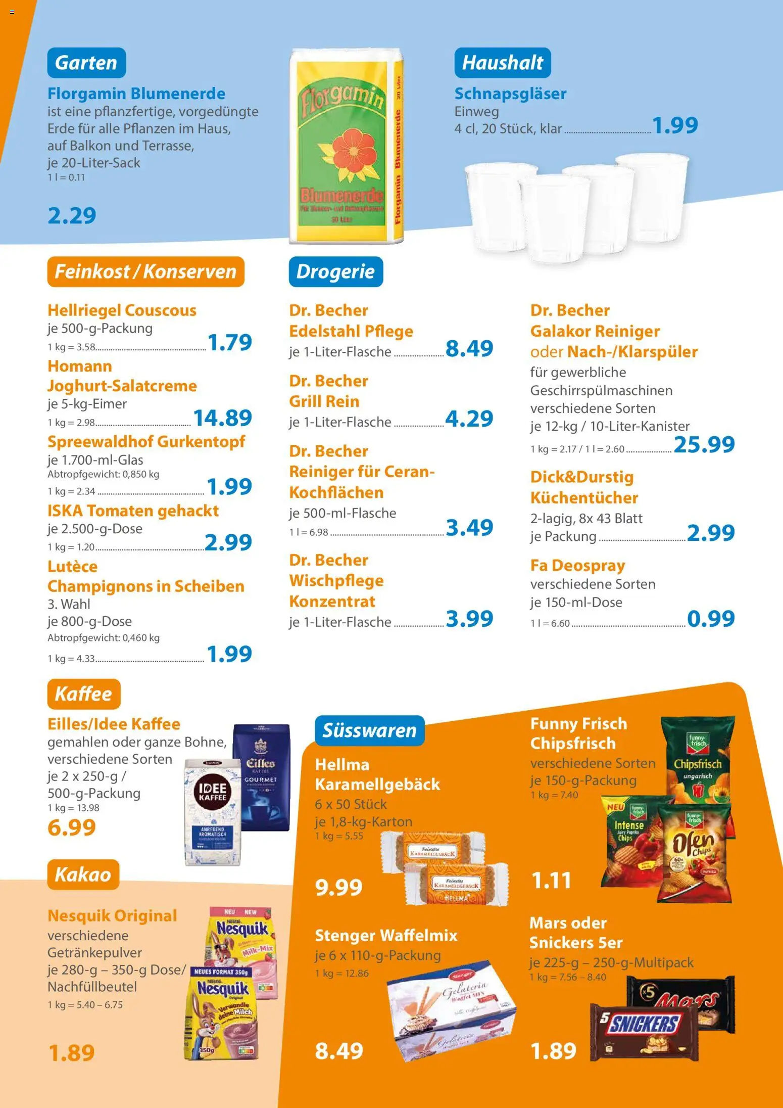 C&C Prospekt – gültig ab 20.04.2026 | Seite: 3 | Produkte: Milch, Snickers, Blumenerde, Chips