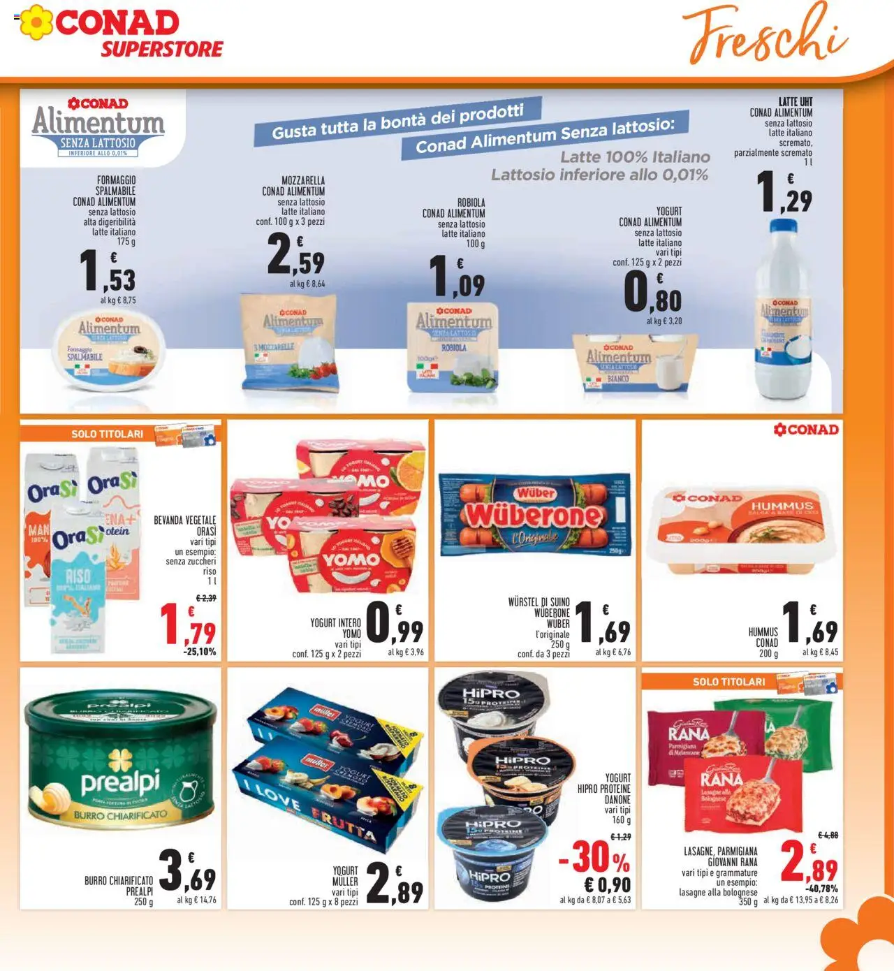Volantino Conad del 09.10.2025 | Pagina: 13 | Prodotti: Riso, Mozzarella, Formaggio, Hummus