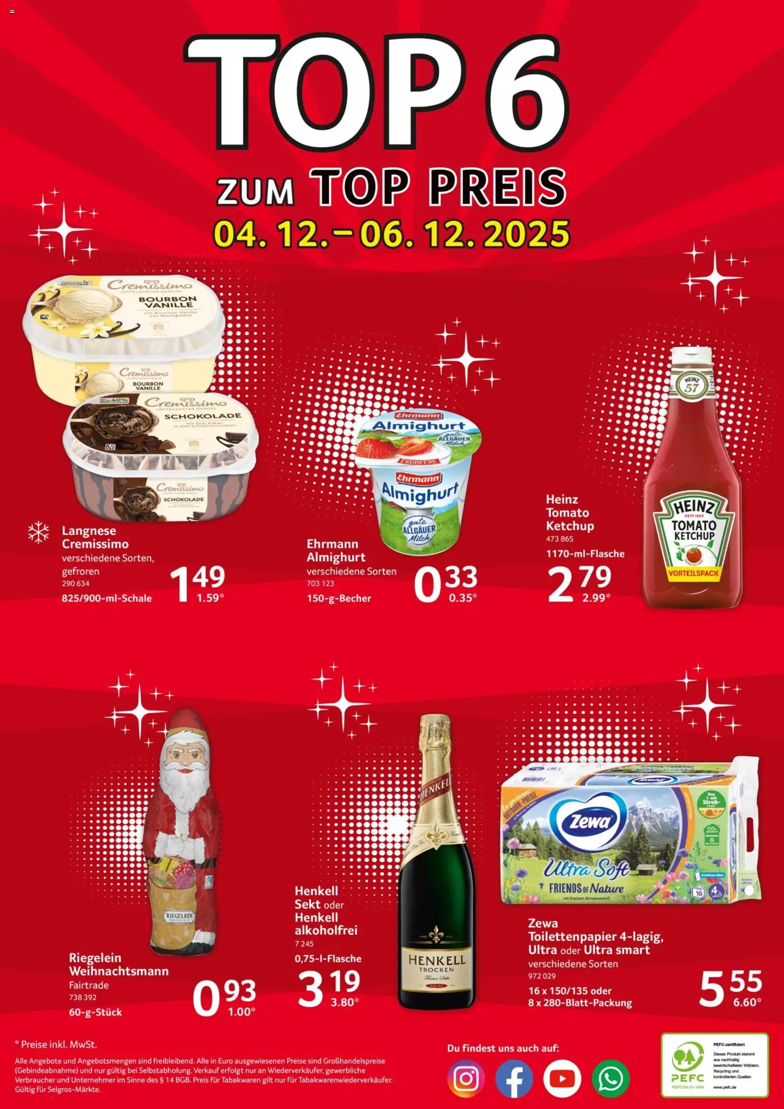 Selgros Prospekt 	 – gültig ab 04.12.2025 | Seite: 28 | Produkte: Top, Cremissimo, Schokolade, Toilettenpapier