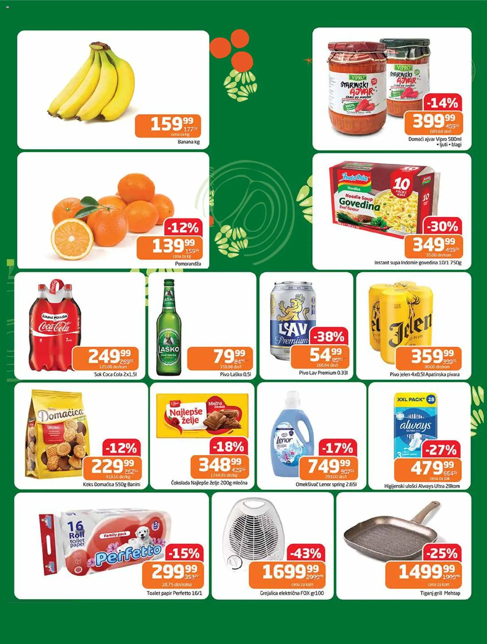 Gomex katalog - važi od 21.01.2026 | Strana: 2 | Proizvode: Govedina, Coca Cola, Toalet papir, Ajvar