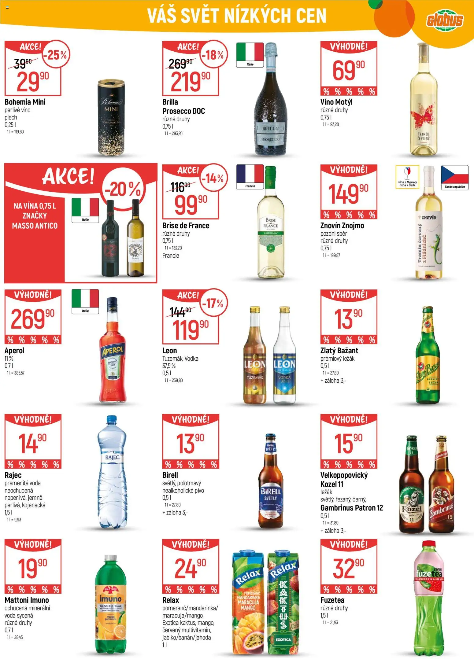 Globus leták - Opava od 21.01.2026 | Strana: 22 | Produkty: Mango, Kozel 11, Aperol, Tramín červený