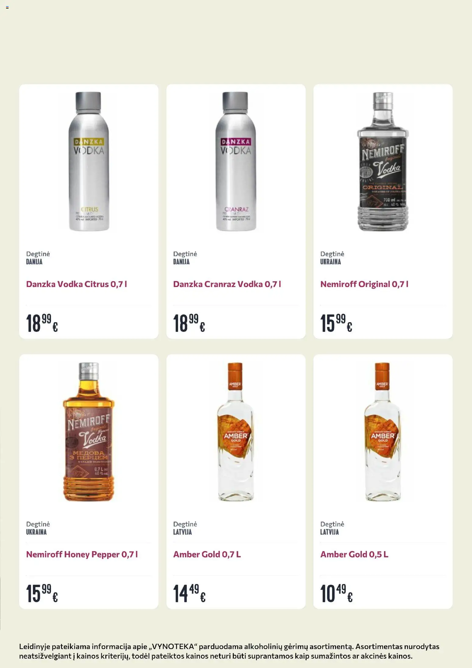 VYNOTEKA akcijos nuo 29.12.2025 | Puslapis: 3 | Prekių: Degtinė
