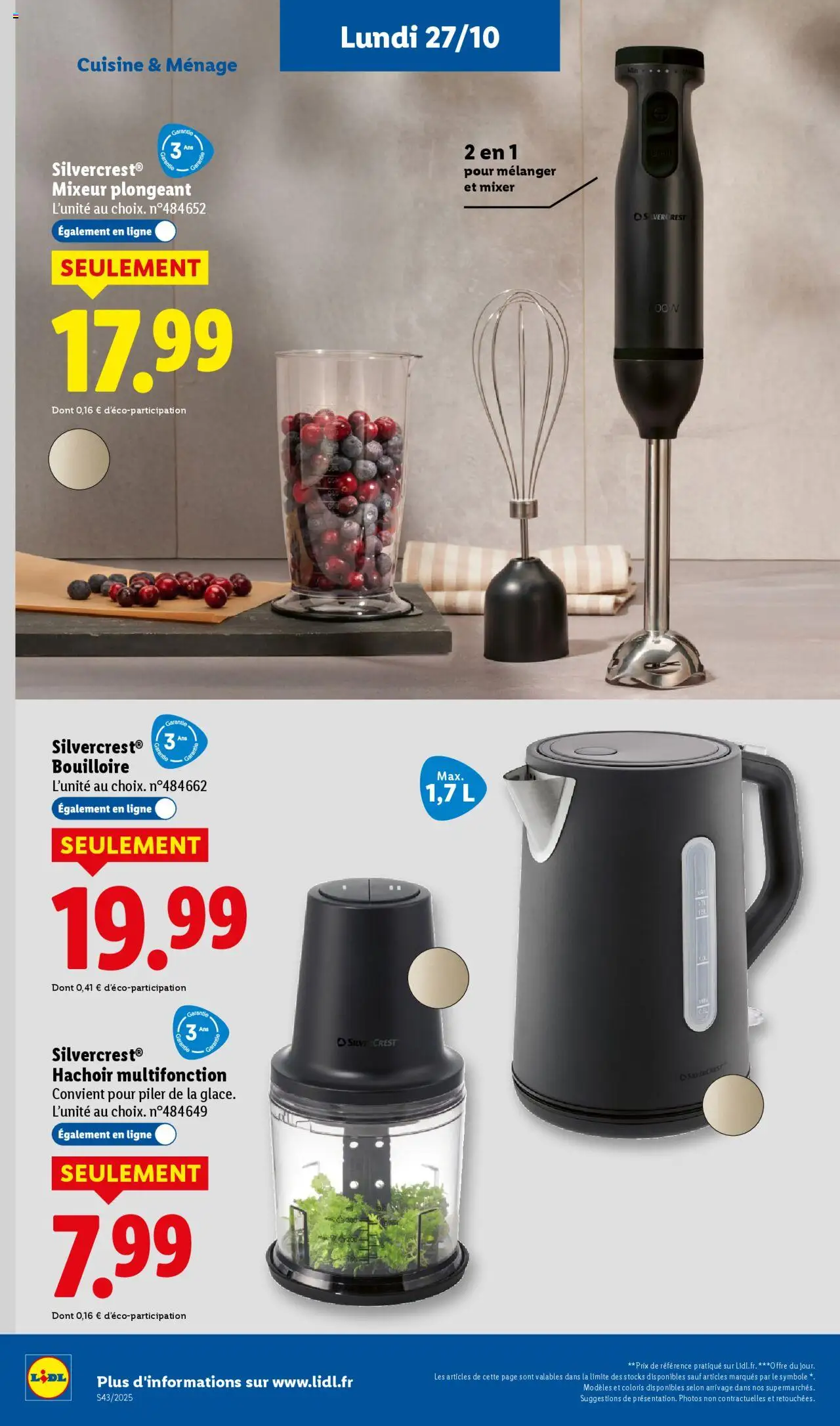 {H1} | Page: 66 | Produits: Mixeur, Mixeur plongeant, Blender, Bouilloire