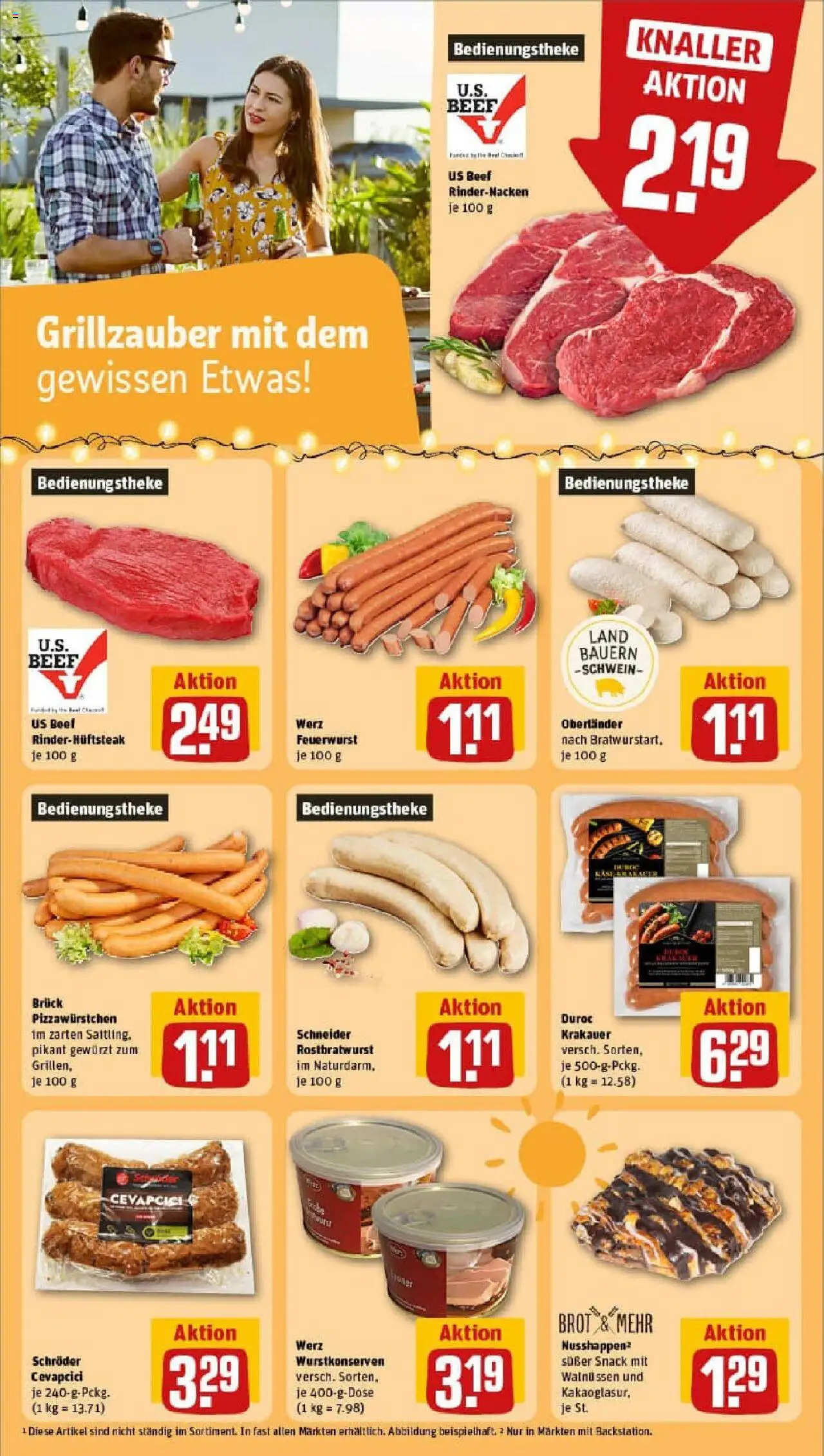 Rewe prospekt Bad Buchau	 - gültig ab dem 24.08.2025 | Seite: 19 | Produkte: Cevapcici, Brot