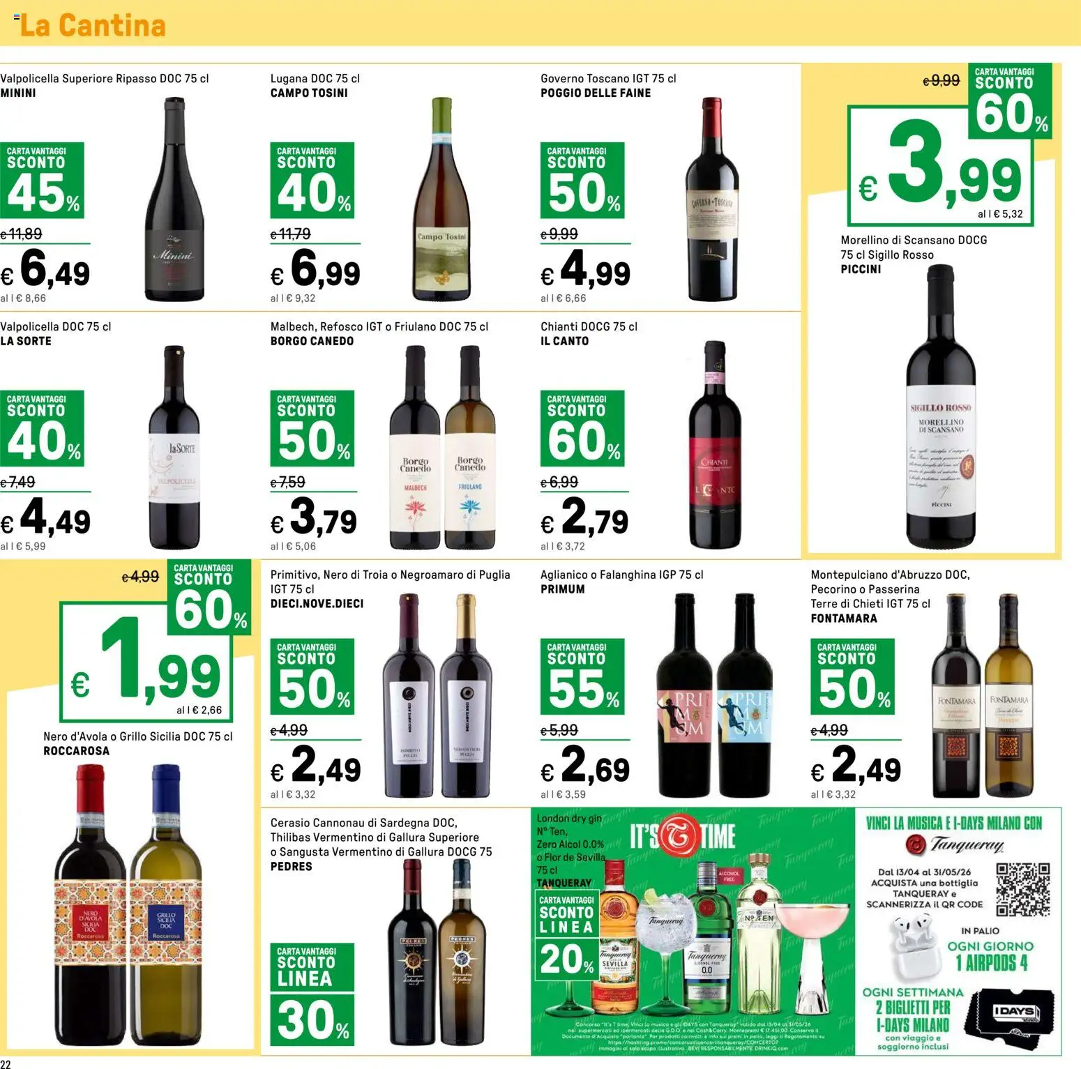Volantino Iper del 24.04.2026 | Pagina: 22 | Prodotti: Gin, Bottiglia, Pecorino, Airpods