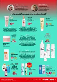 K-Citymarket-mainoslehti voimassa 26.03.2026 alkaen | Sivu: 19 | Tuotteet: Itseruskettava, Shampoo, Öljy, Pesuneste
