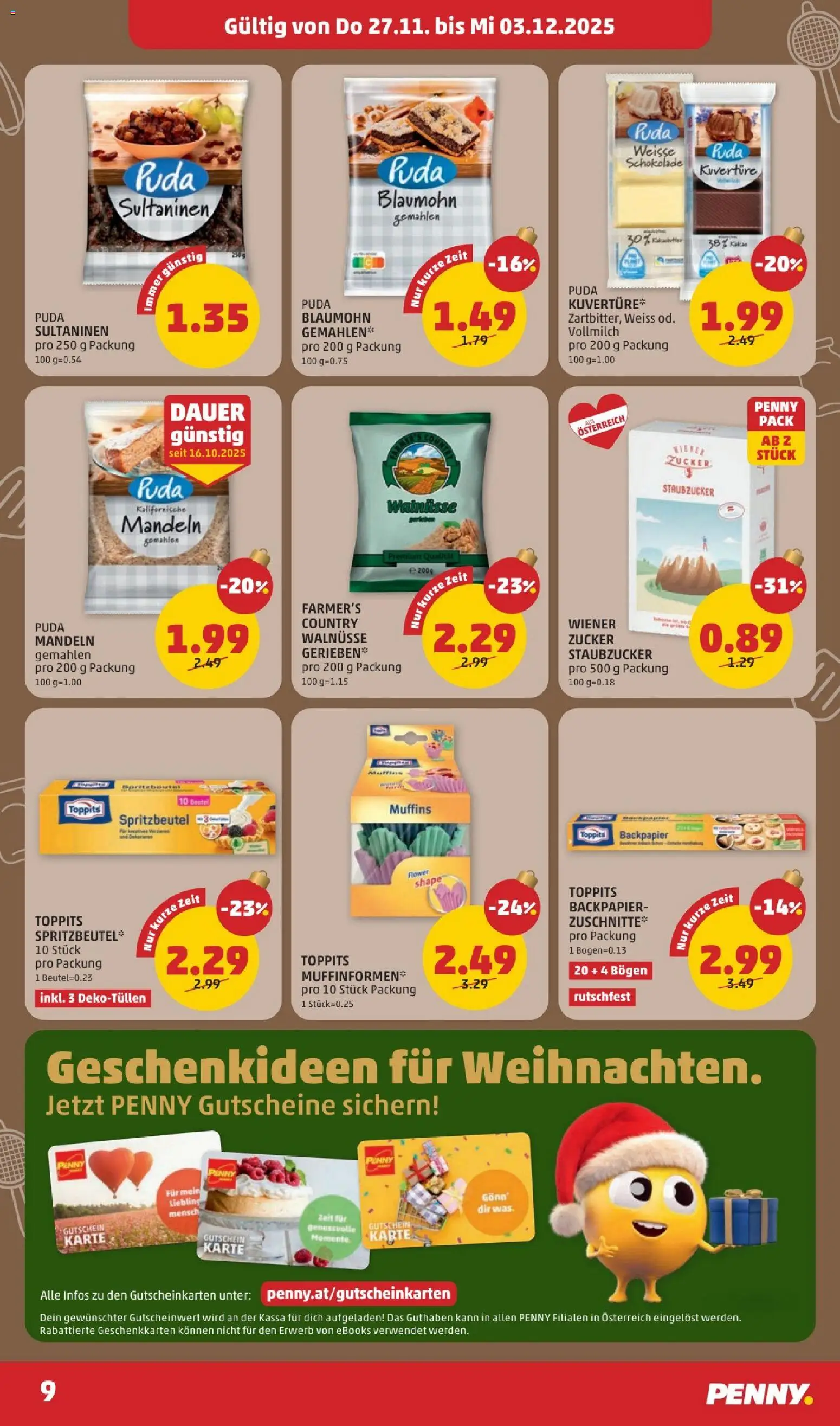 Penny Markt - Black Friday gültig ab 27.11.2025 | Seite: 9 | Produkte: Zucker, Schokolade