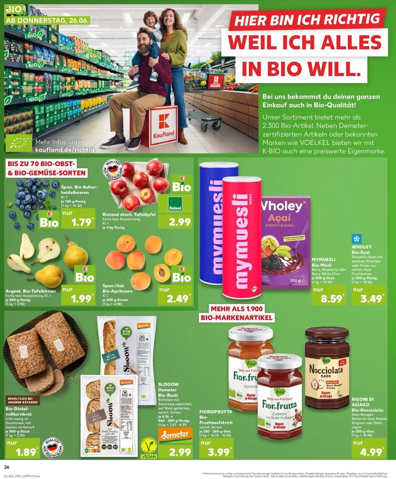 Kaufland prospekt Schwerin	 - gültig ab dem 25.06.2025 | Seite: 26 | Produkte: Bäckerei, Vollkornbrot, Creme, Heidelbeeren