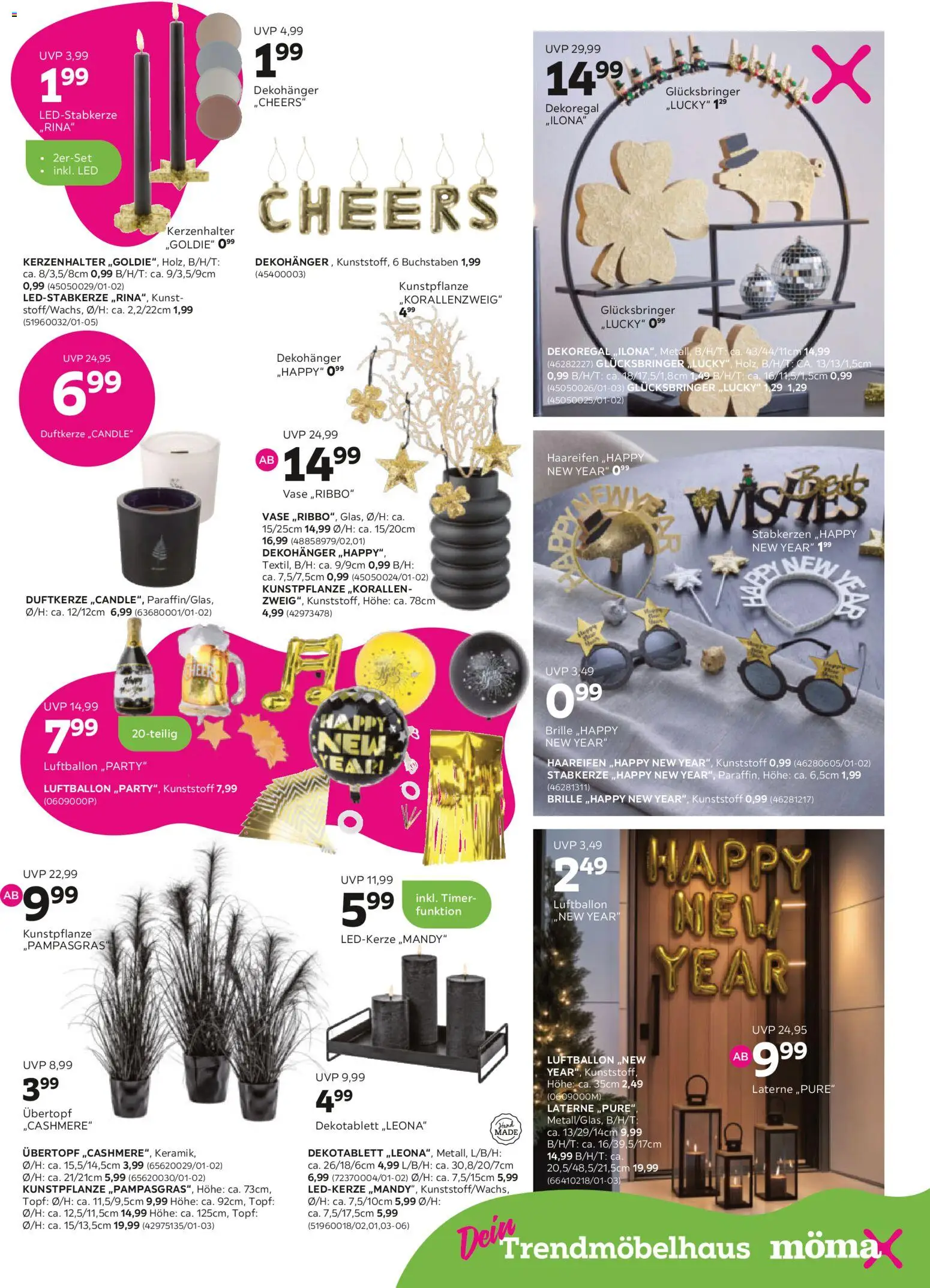 Mömax Prospekt 	 – gültig ab 08.12.2025 | Seite: 3 | Produkte: Vase, Brille