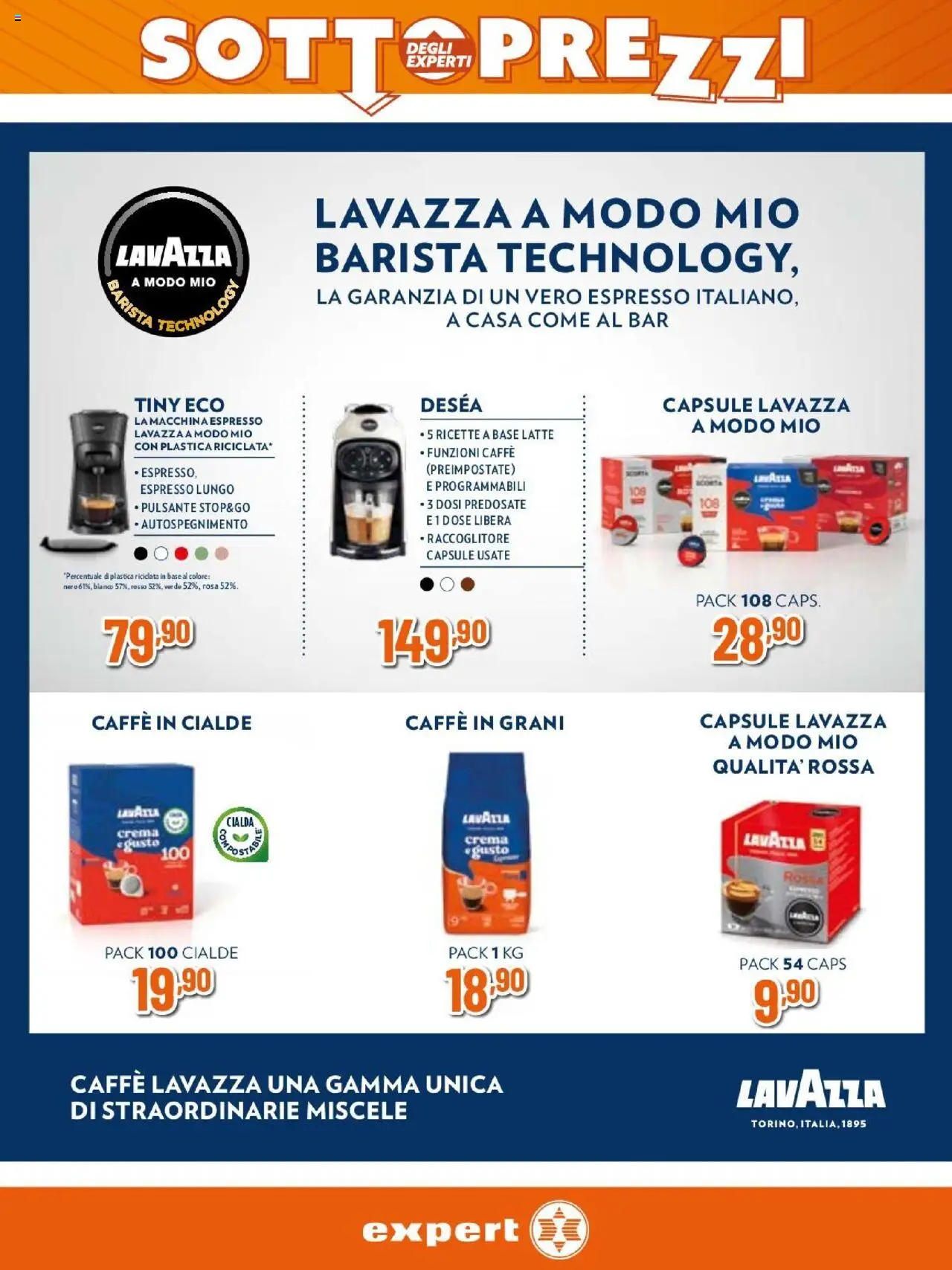 Volantino Expert del 02.10.2025 | Pagina: 18 | Prodotti: Crema, Latte, Lavazza, Caffè in cialde