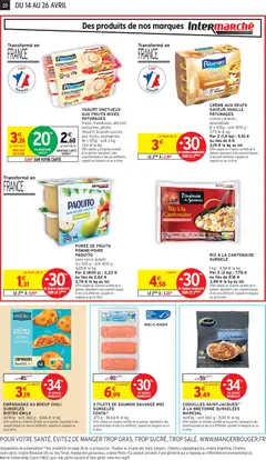 Intermarché - Prévisualisation de YAOURT ONCTUEUX AUX FRUITS MIXÉS PATURAGES, fraise, framboise, abricot/nectarine, pêche. Yaourts brassés sucrés, aux fruits, aromatisés 16 x 125g - soit 2 kg valide à partir de 14.04.2026 | Page: 20